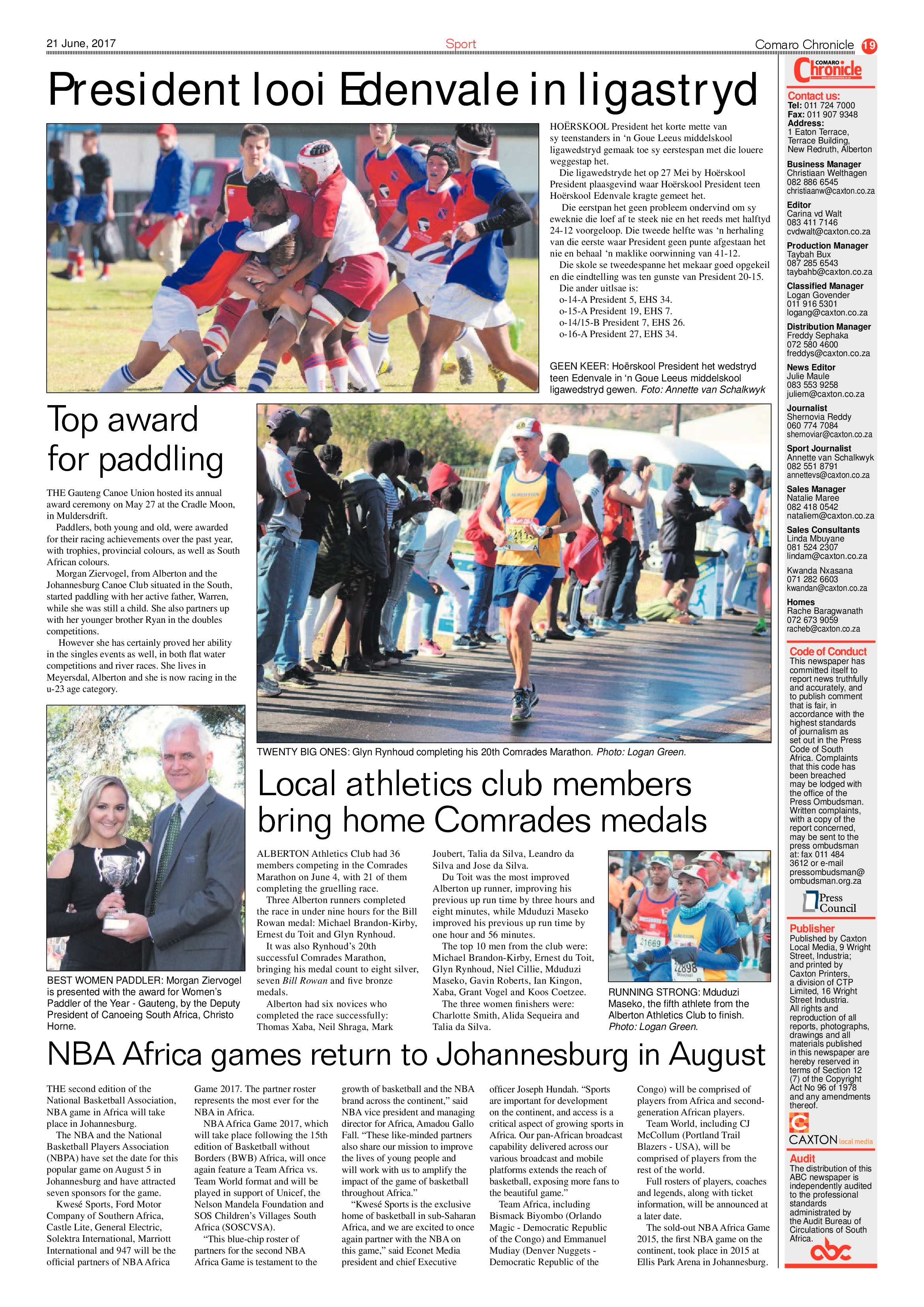 Comaro Chronicle 21 June 2017 page 19