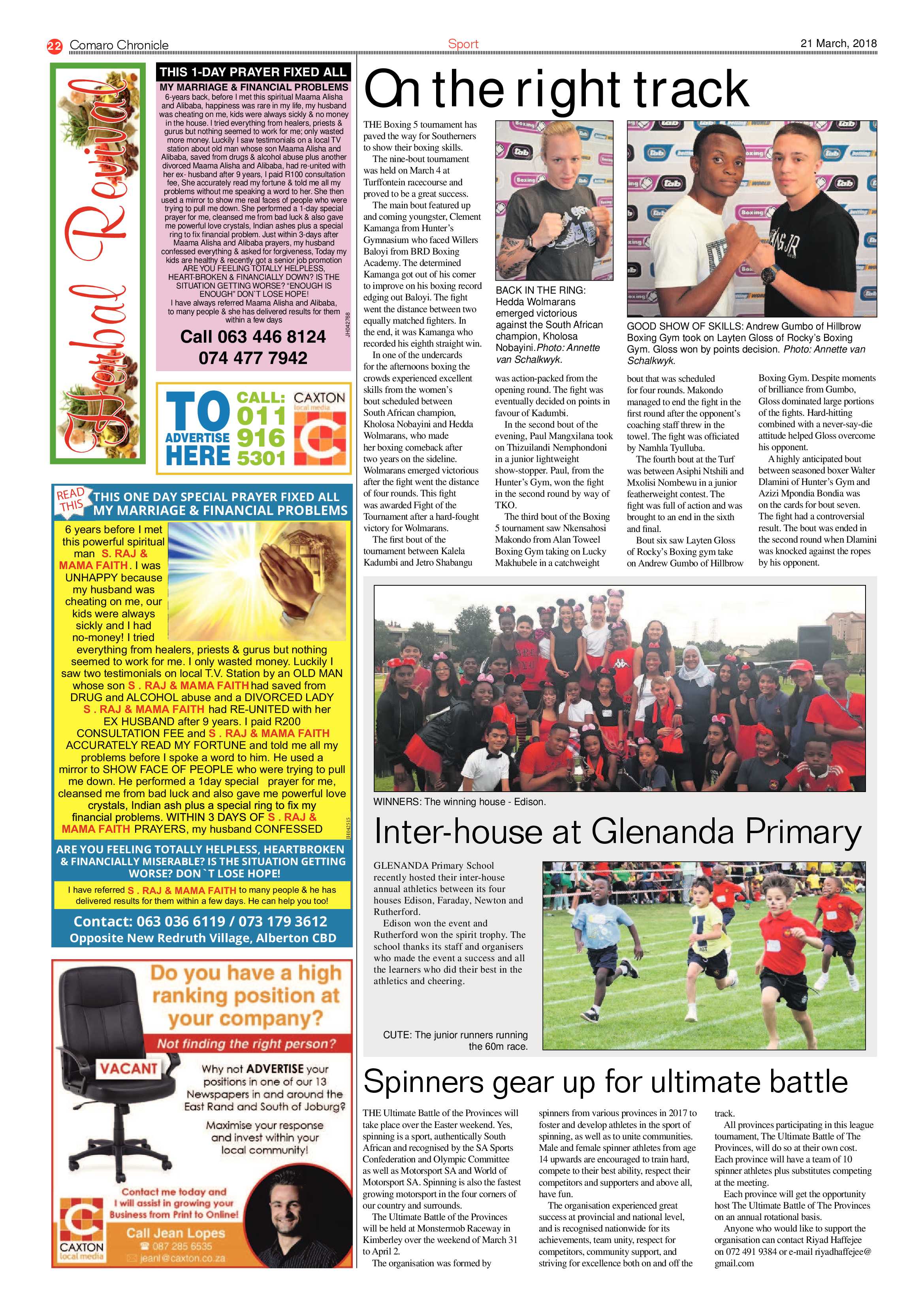 Comaro Chronicle 21 March 2018 page 22