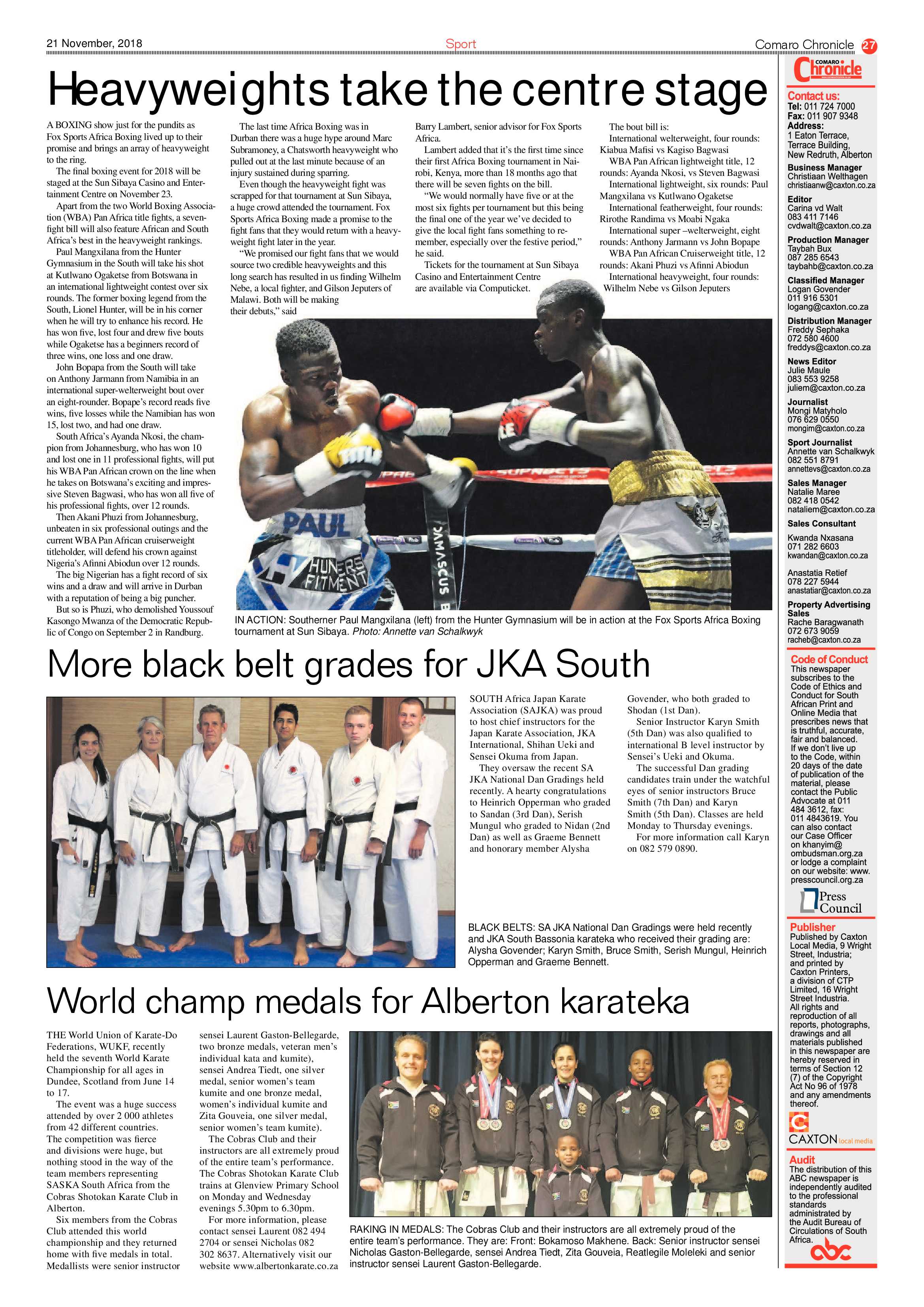 Comaro Chronicle 21 November 2018 page 27