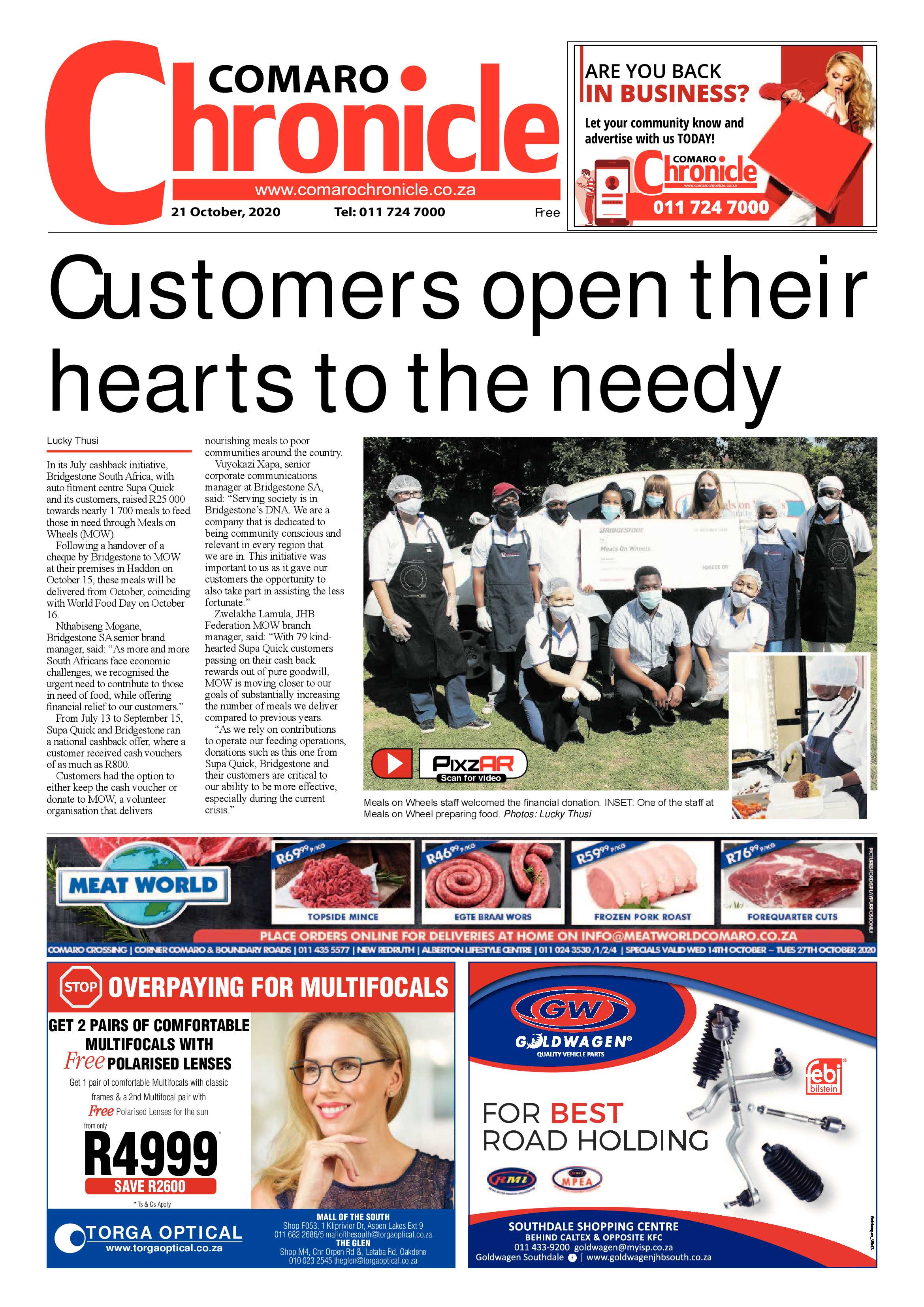 Comaro Chronicle 21 October 2020 page 1