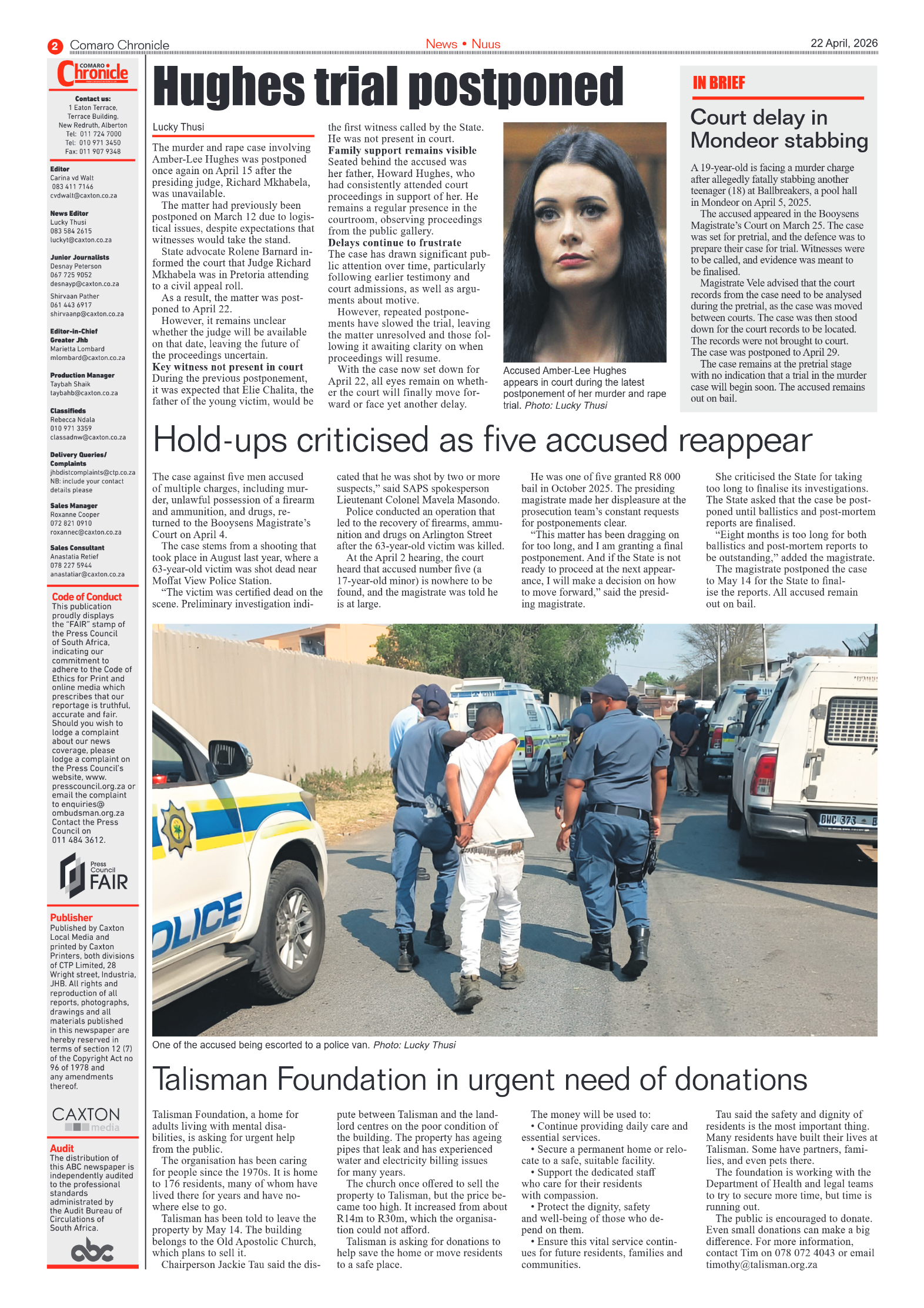 Comaro Chronicle 22 April 2026 page 2