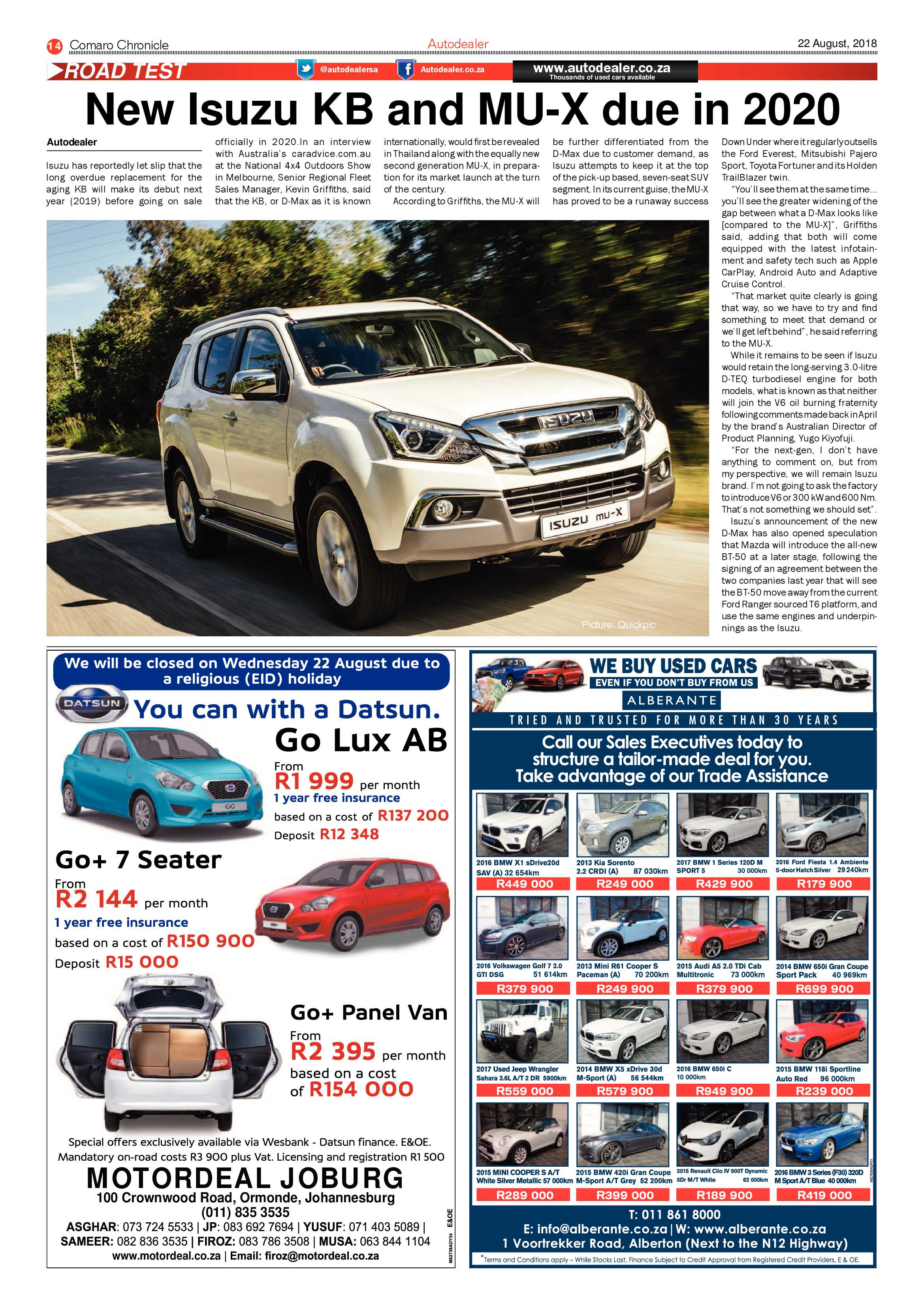 Comaro Chronicle 22 August 2018 page 14