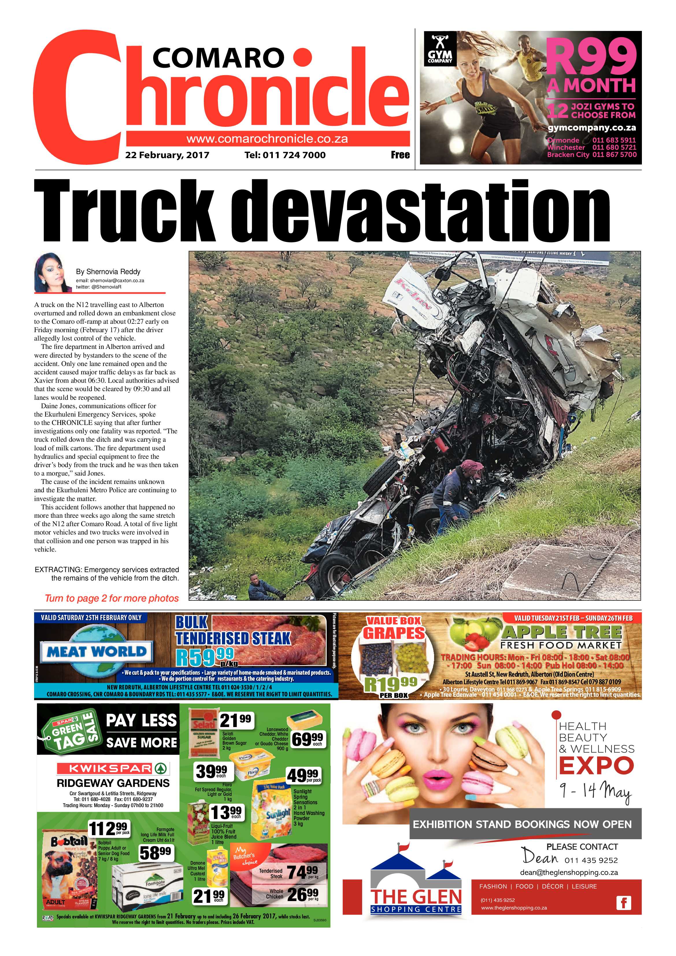 Comaro Chronicle 22 February 2017 page 1
