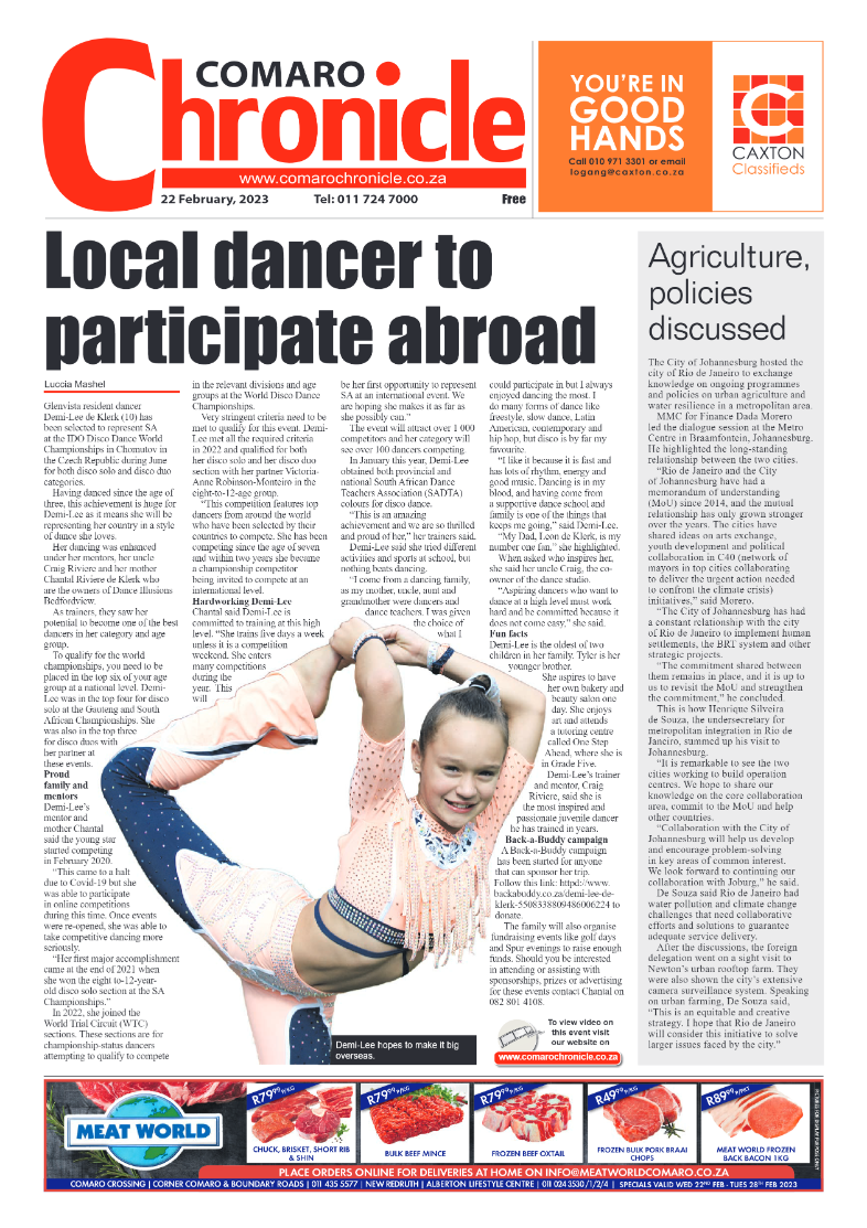 Comaro Chronicle 22 February 2023 page 1