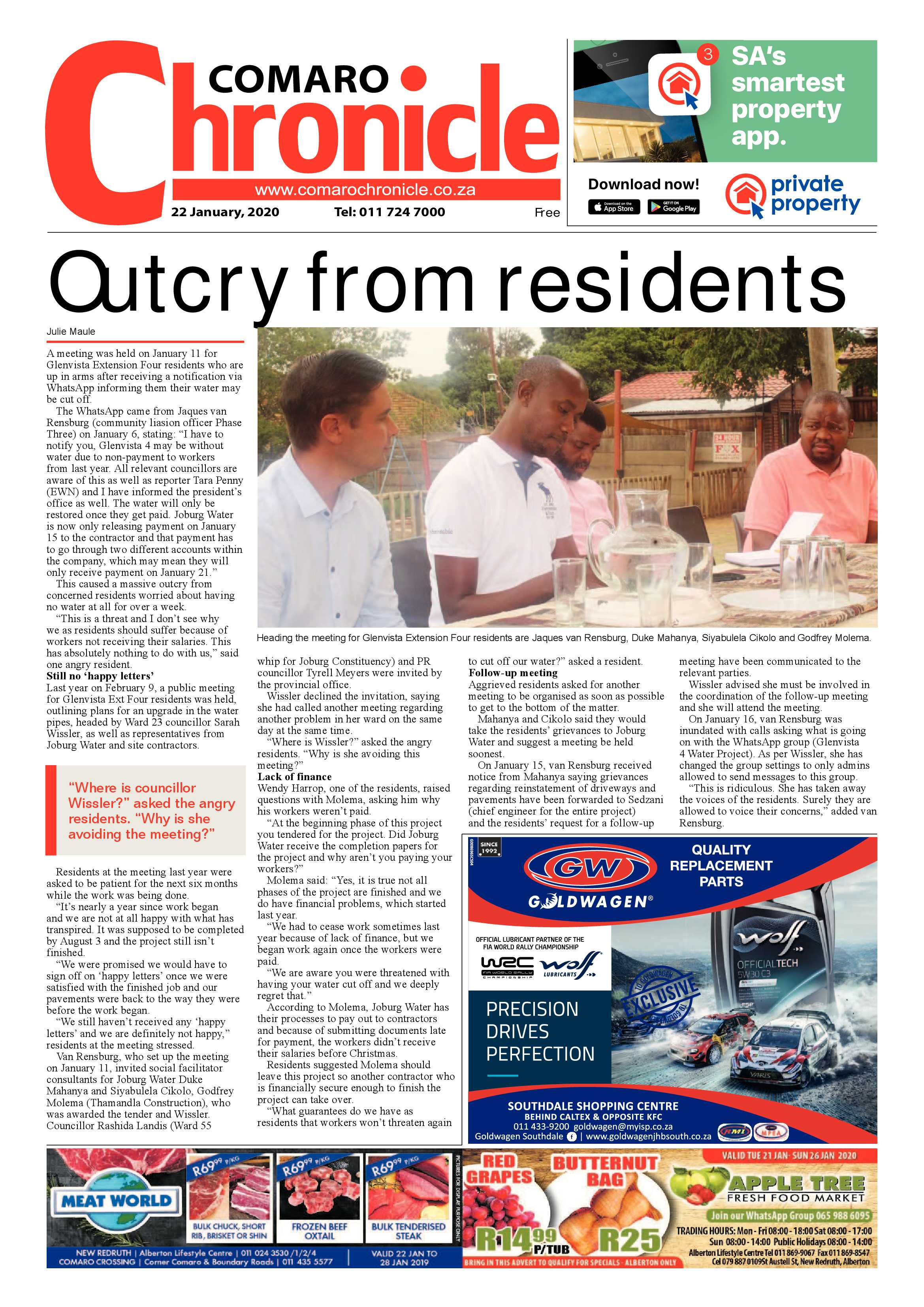 Comaro Chronicle 22 January 2020 page 1