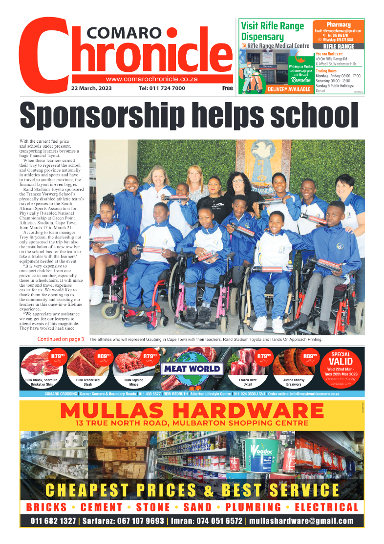 Comaro Chronicle 22 March 2023 page 1