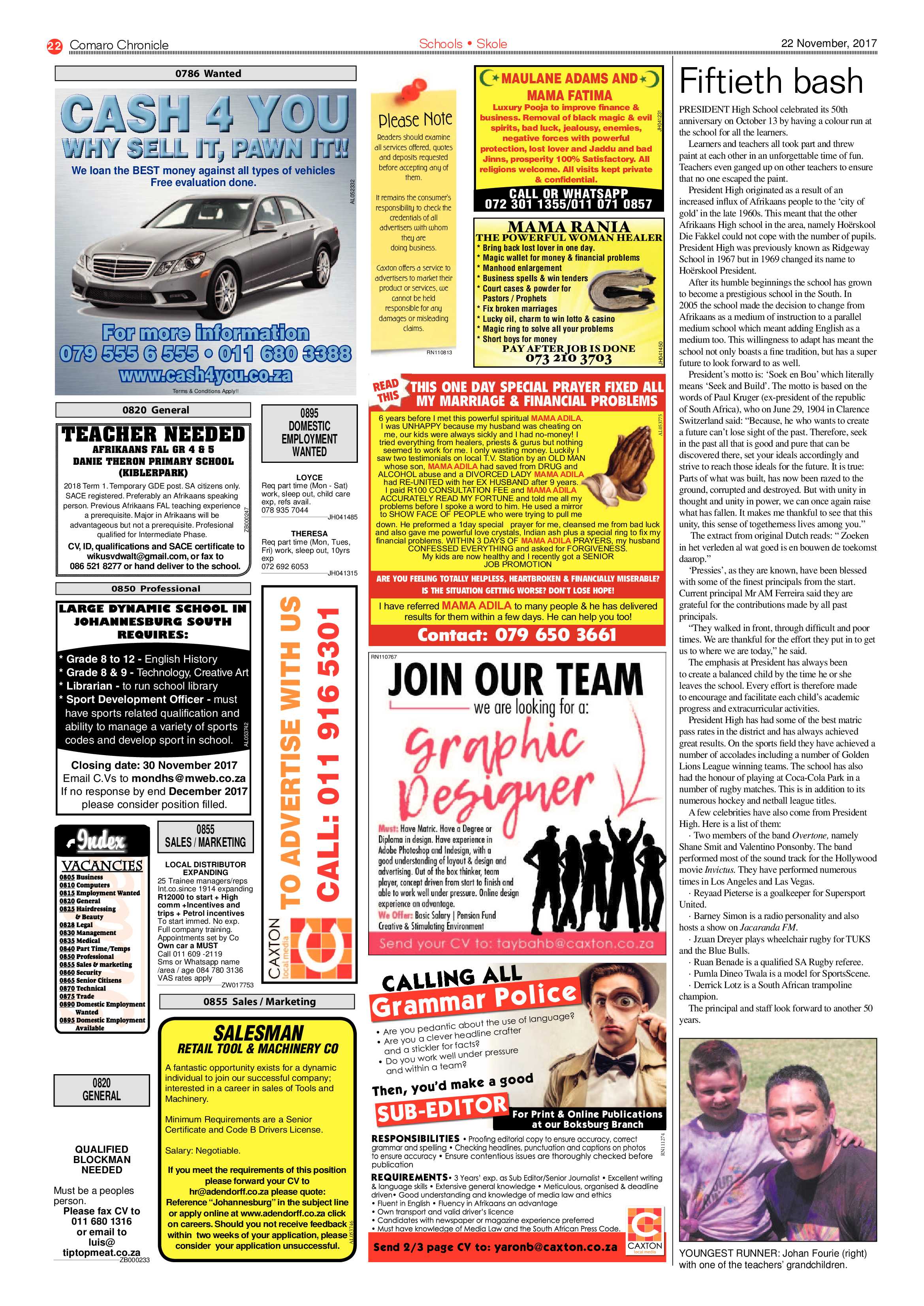 Comaro Chronicle 22 November 2017 page 22