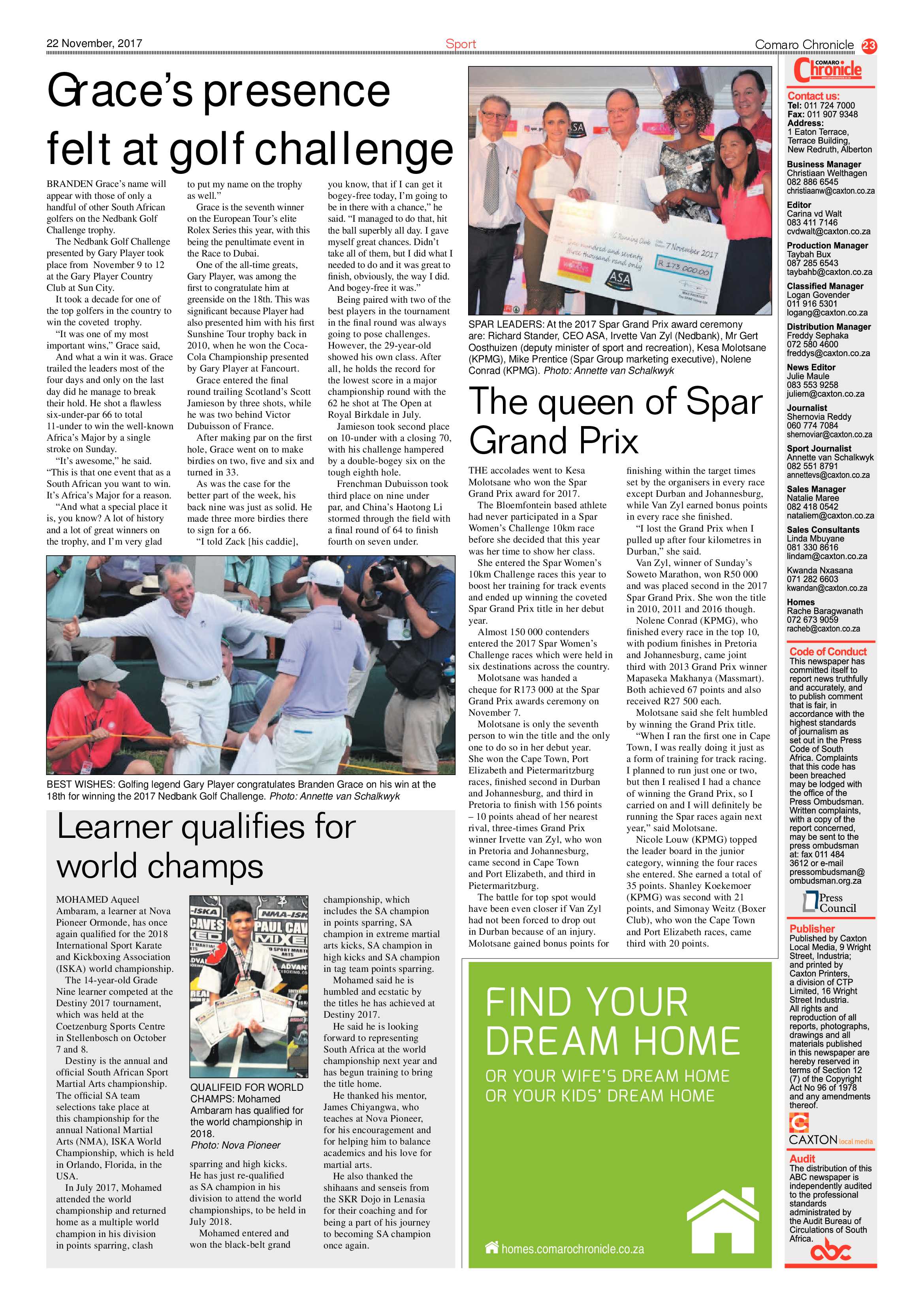 Comaro Chronicle 22 November 2017 page 23