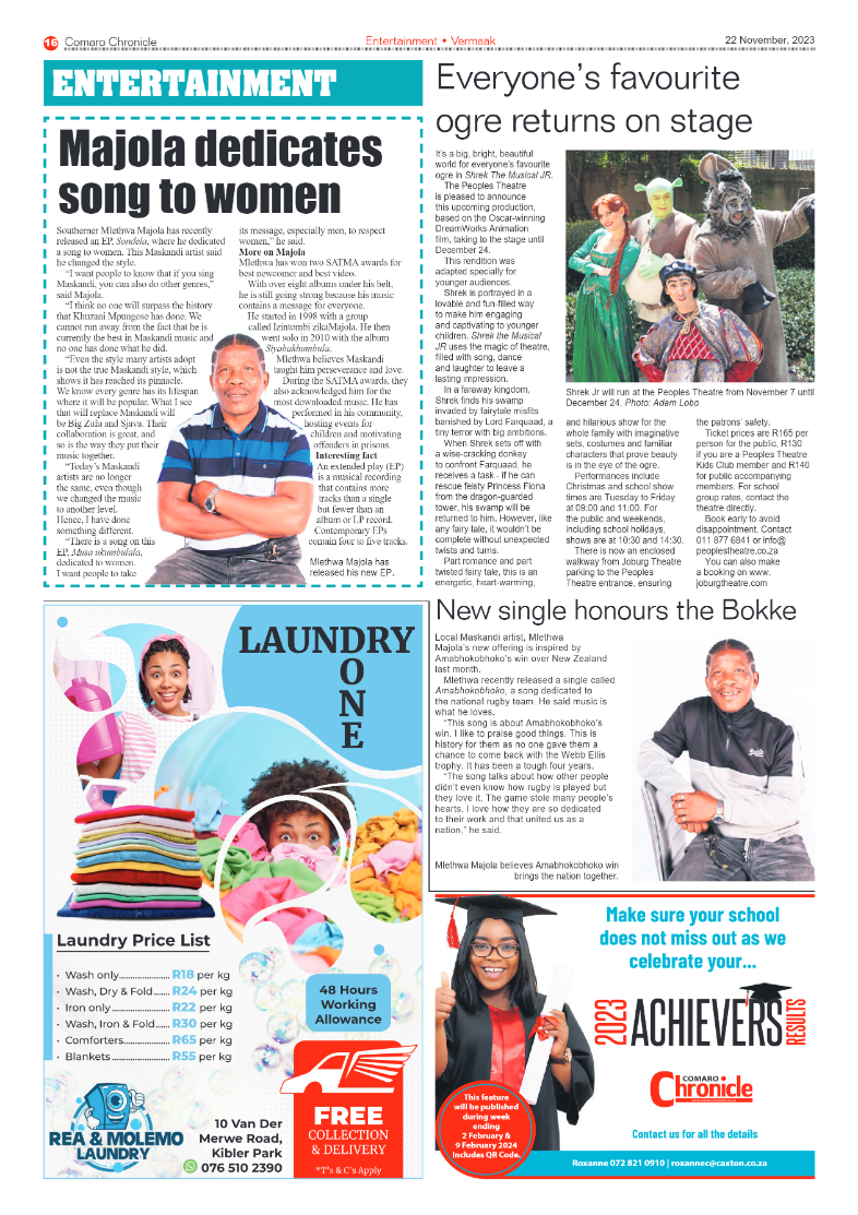 Comaro Chronicle 22 November 2023 page 16
