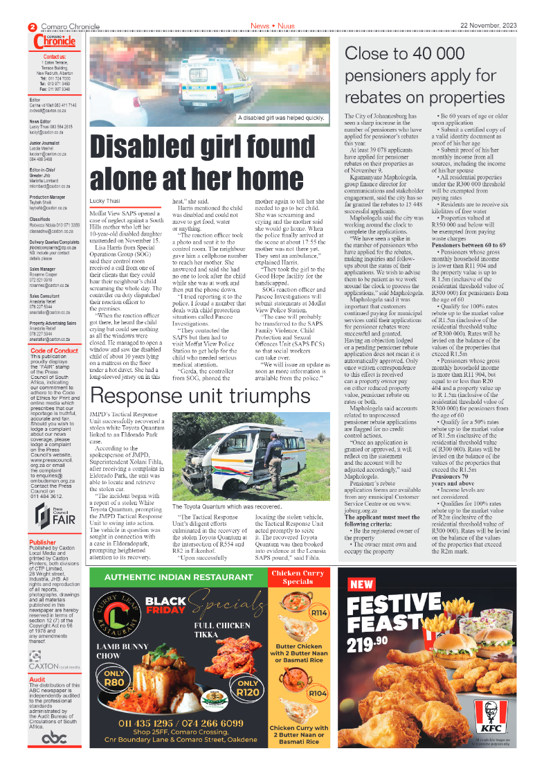 Comaro Chronicle 22 November 2023 page 2
