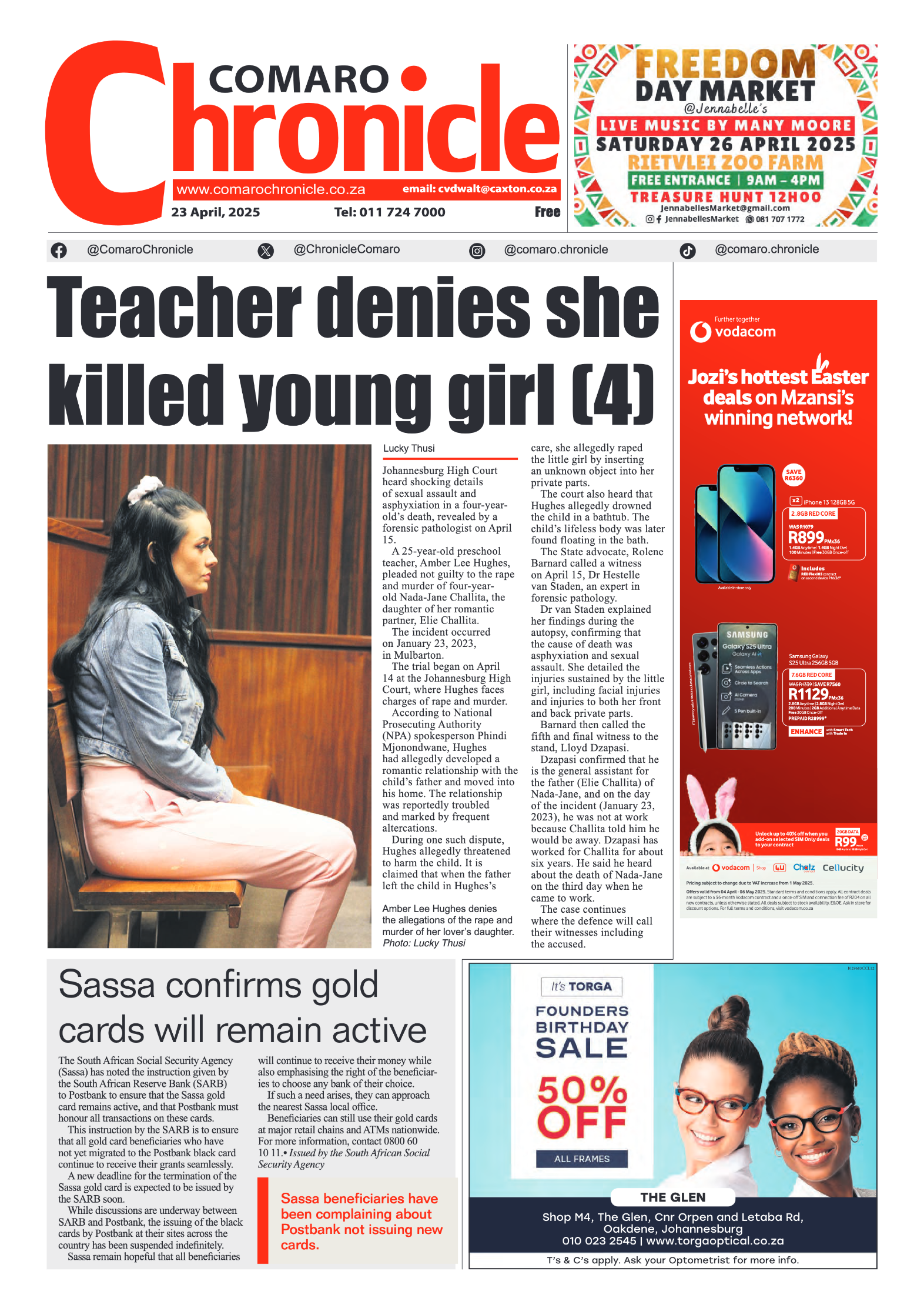 Comaro Chronicle 23 April_2025 page 1