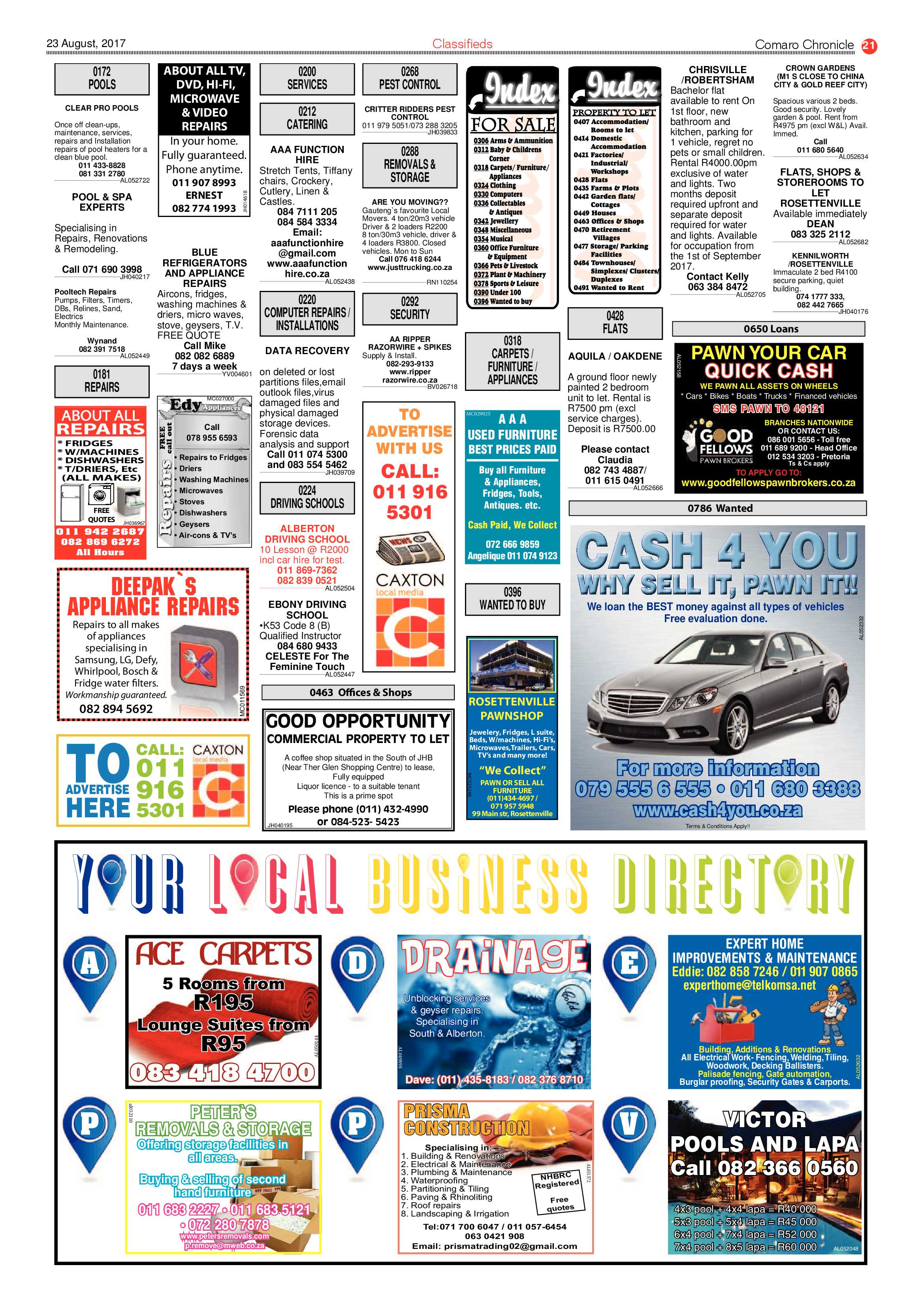 Comaro Chronicle 23 August 2017 page 21