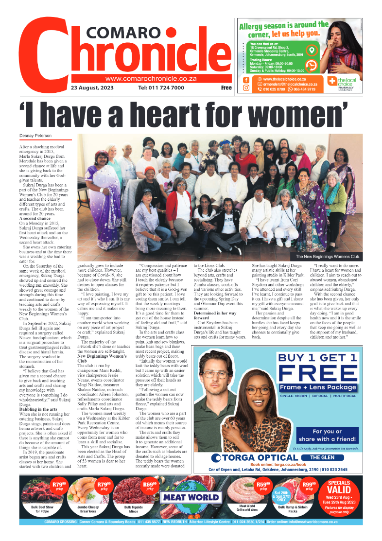 Comaro Chronicle 23 August 2023 page 1