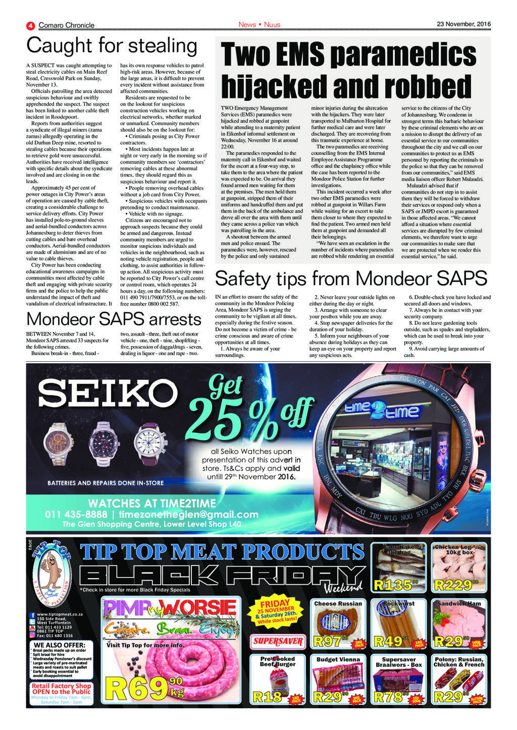 Comaro Chronicle 23 November 2016 page 4