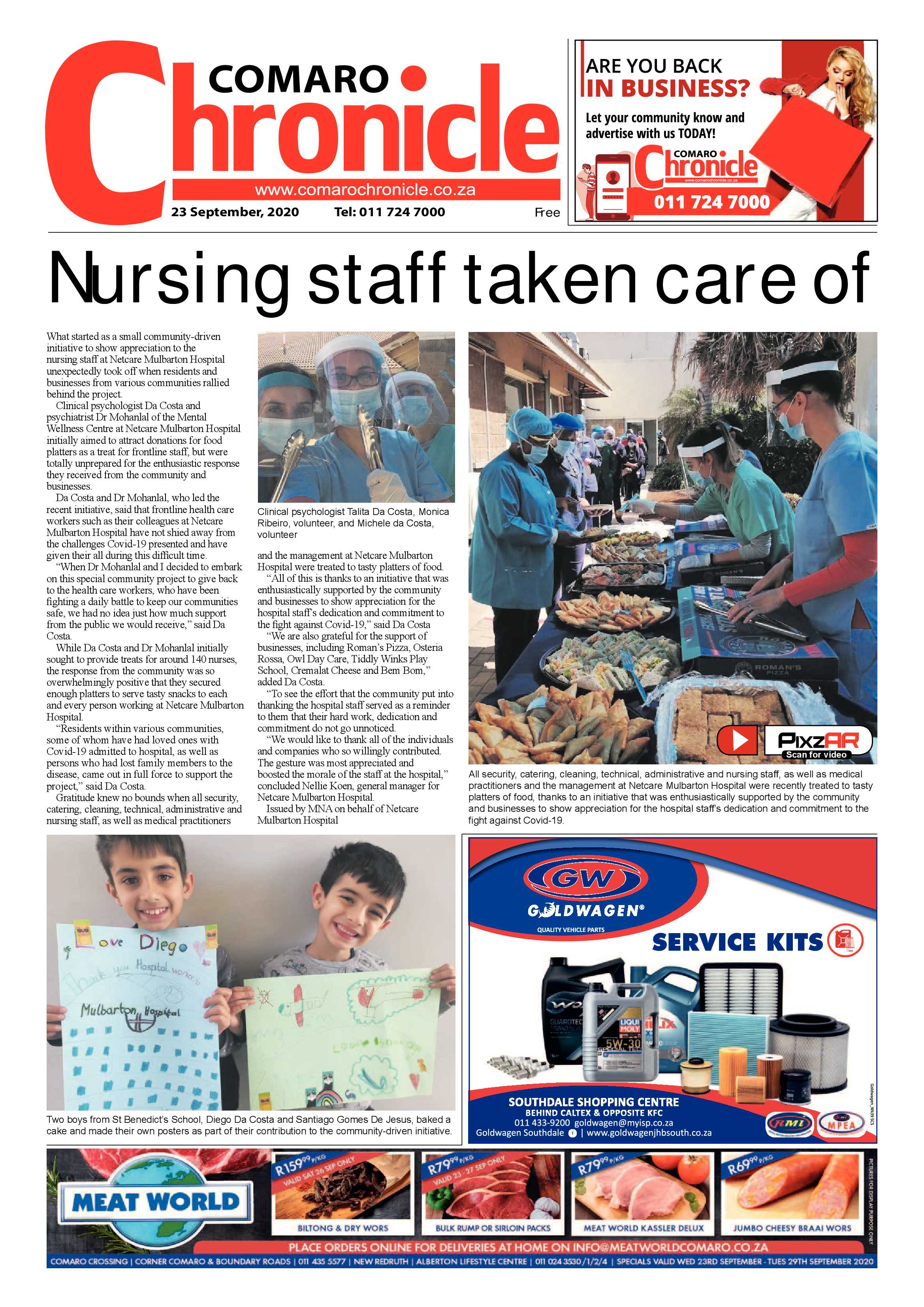 Comaro Chronicle 23 September 2020 page 1