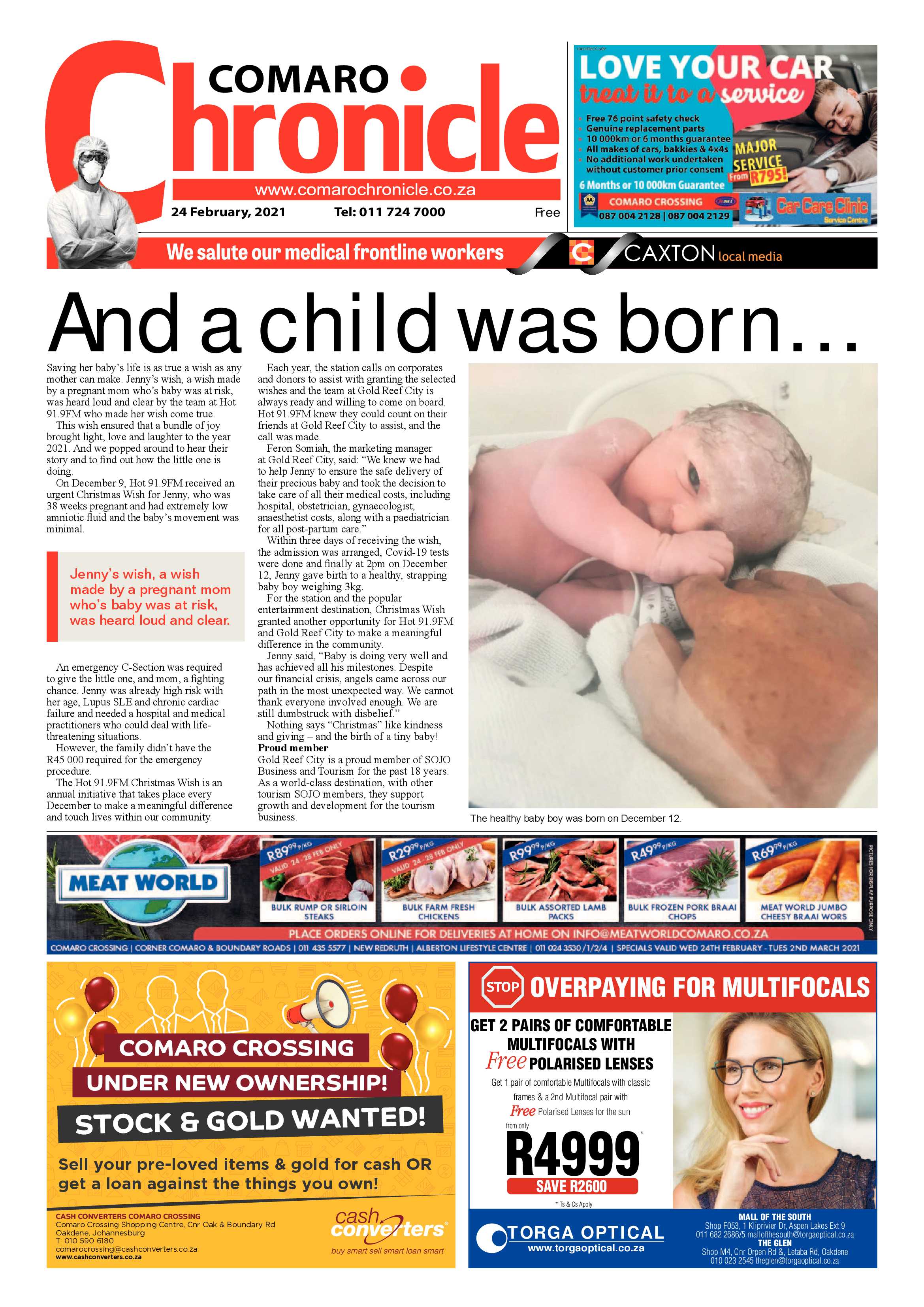 Comaro Chronicle 24 February 2021 page 1