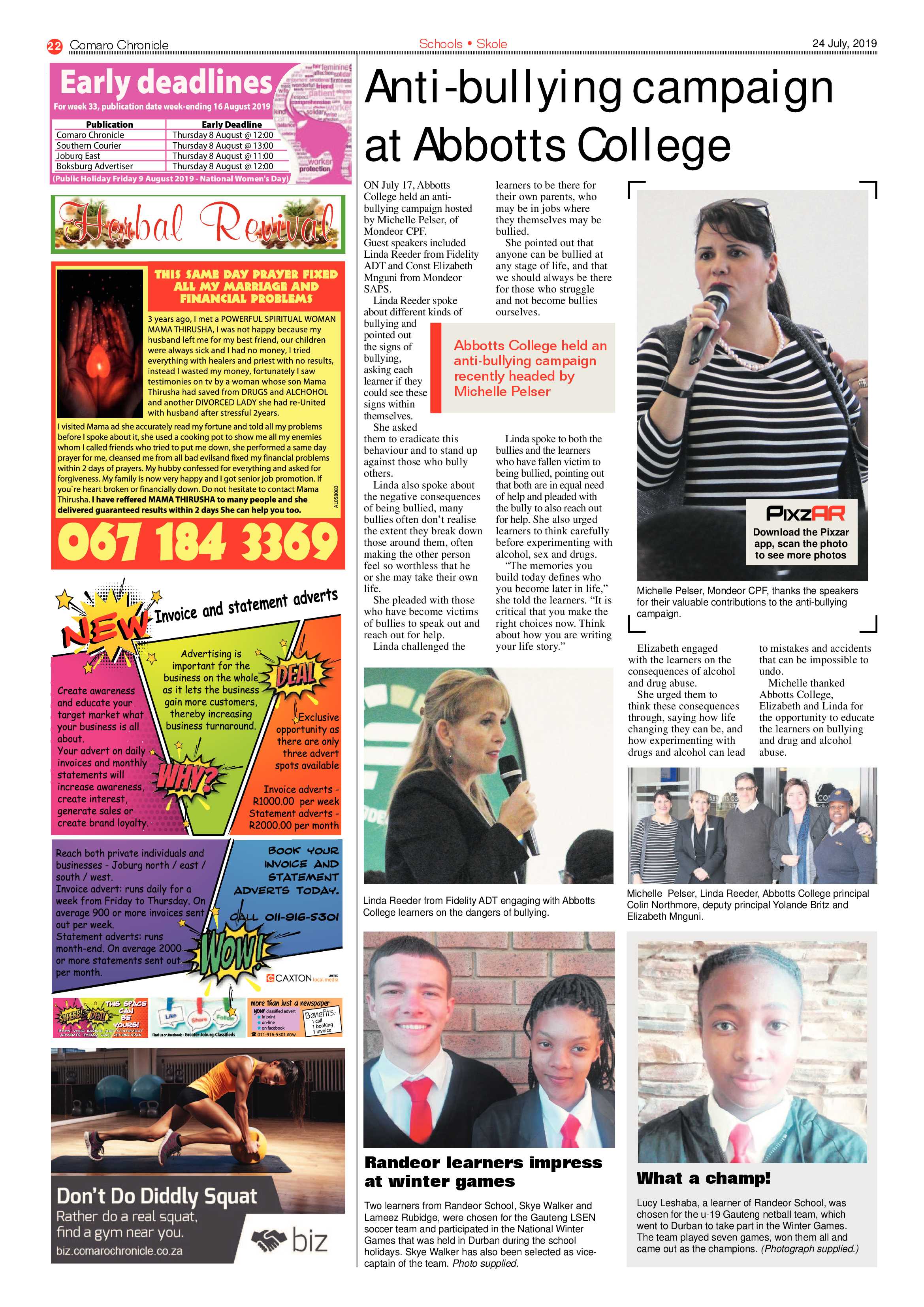 Comaro Chronicle 24 July 2019 page 22