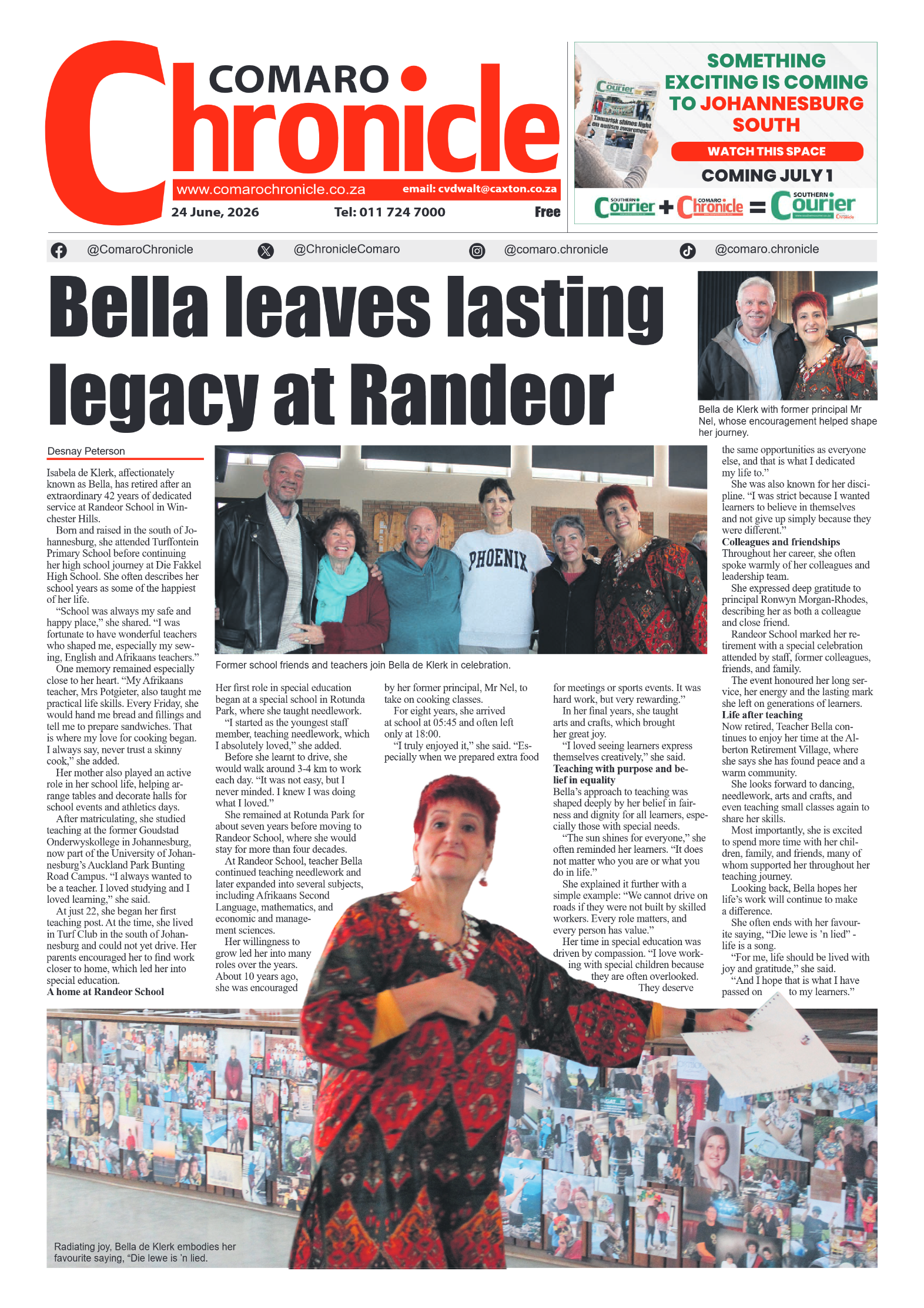 Comaro Chronicle 24 June 2026 page 1