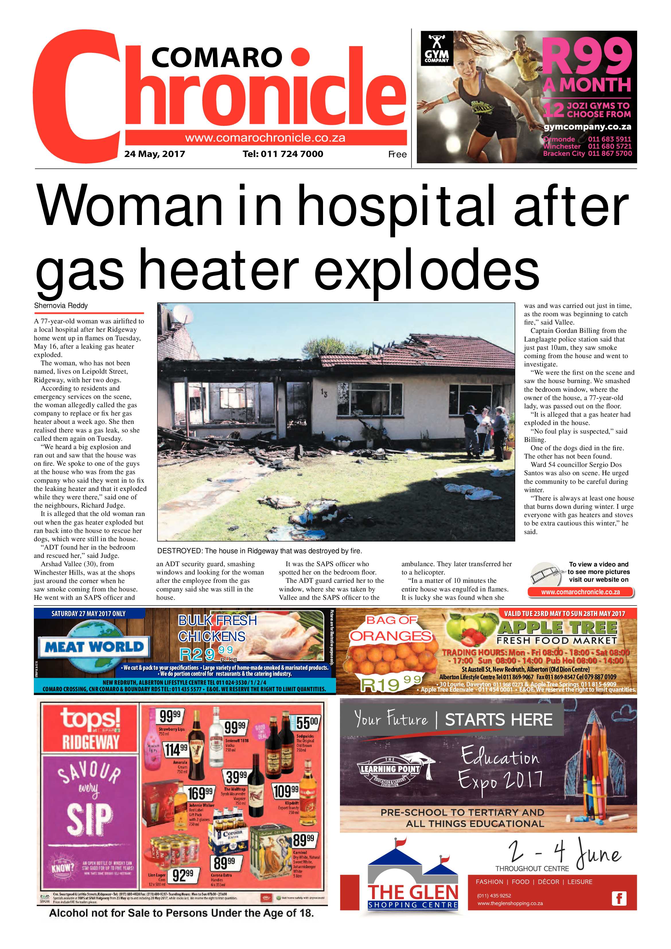 Comaro Chronicle 24 May 2017 page 1