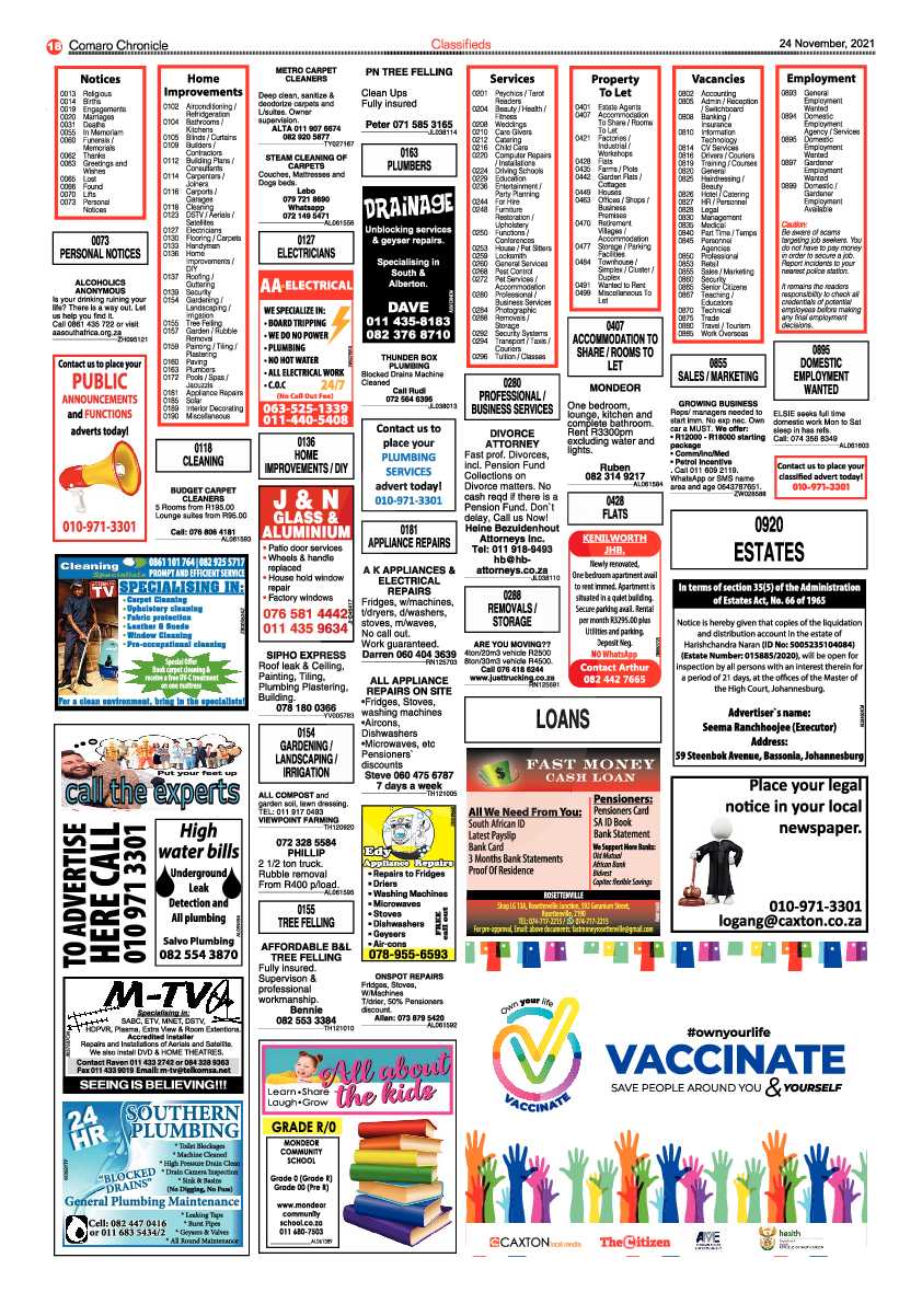 Comaro Chronicle 24 November 2021 page 24