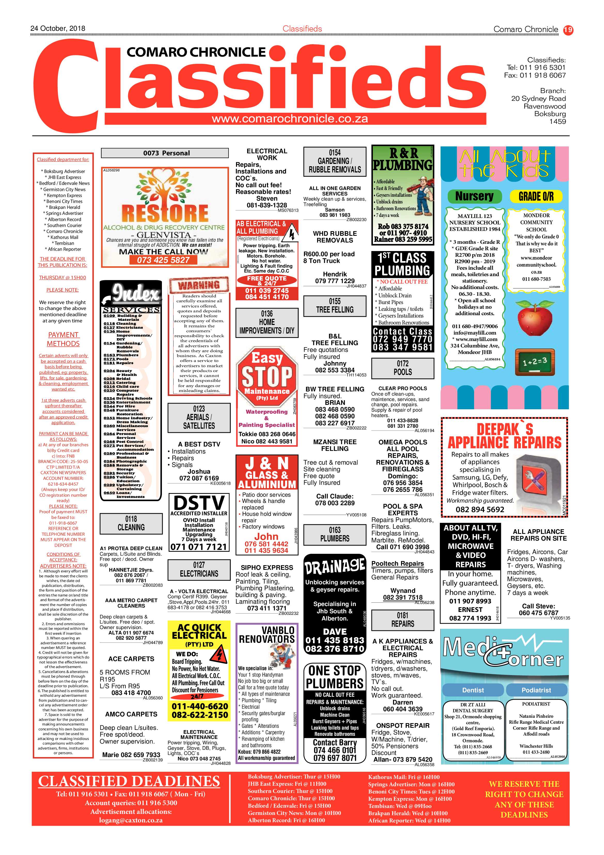 Comaro Chronicle 24 October 2018 page 19