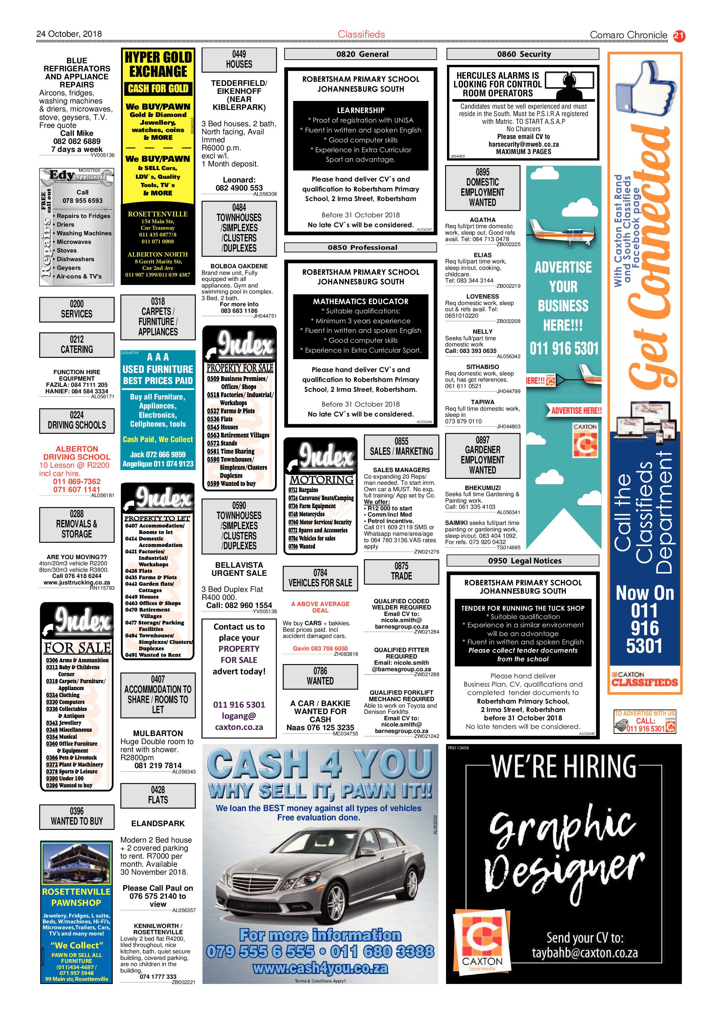 Comaro Chronicle 24 October 2018 page 21