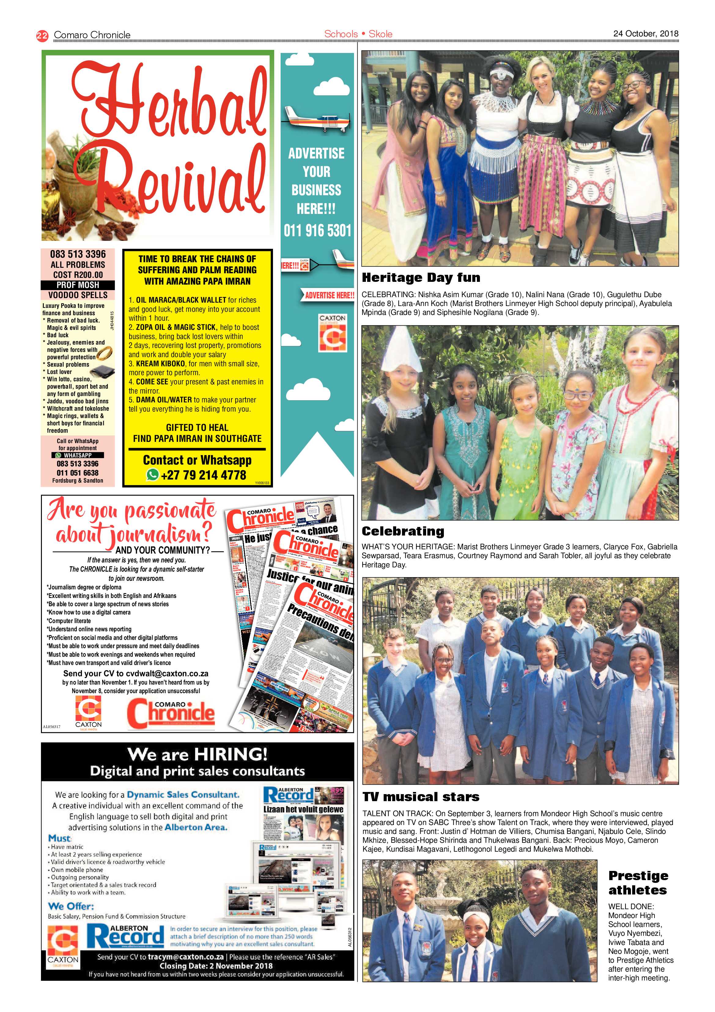 Comaro Chronicle 24 October 2018 page 22