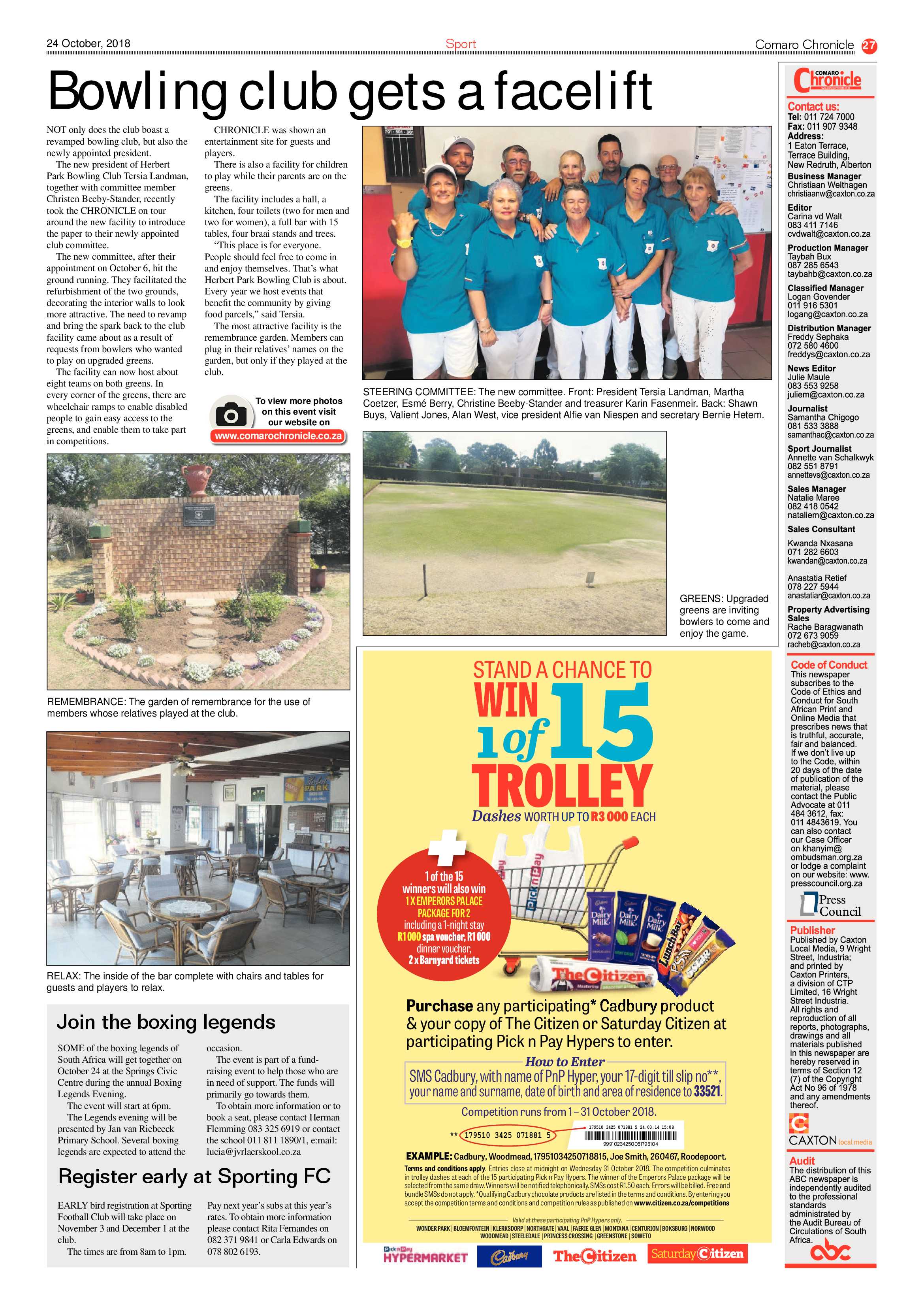 Comaro Chronicle 24 October 2018 page 27