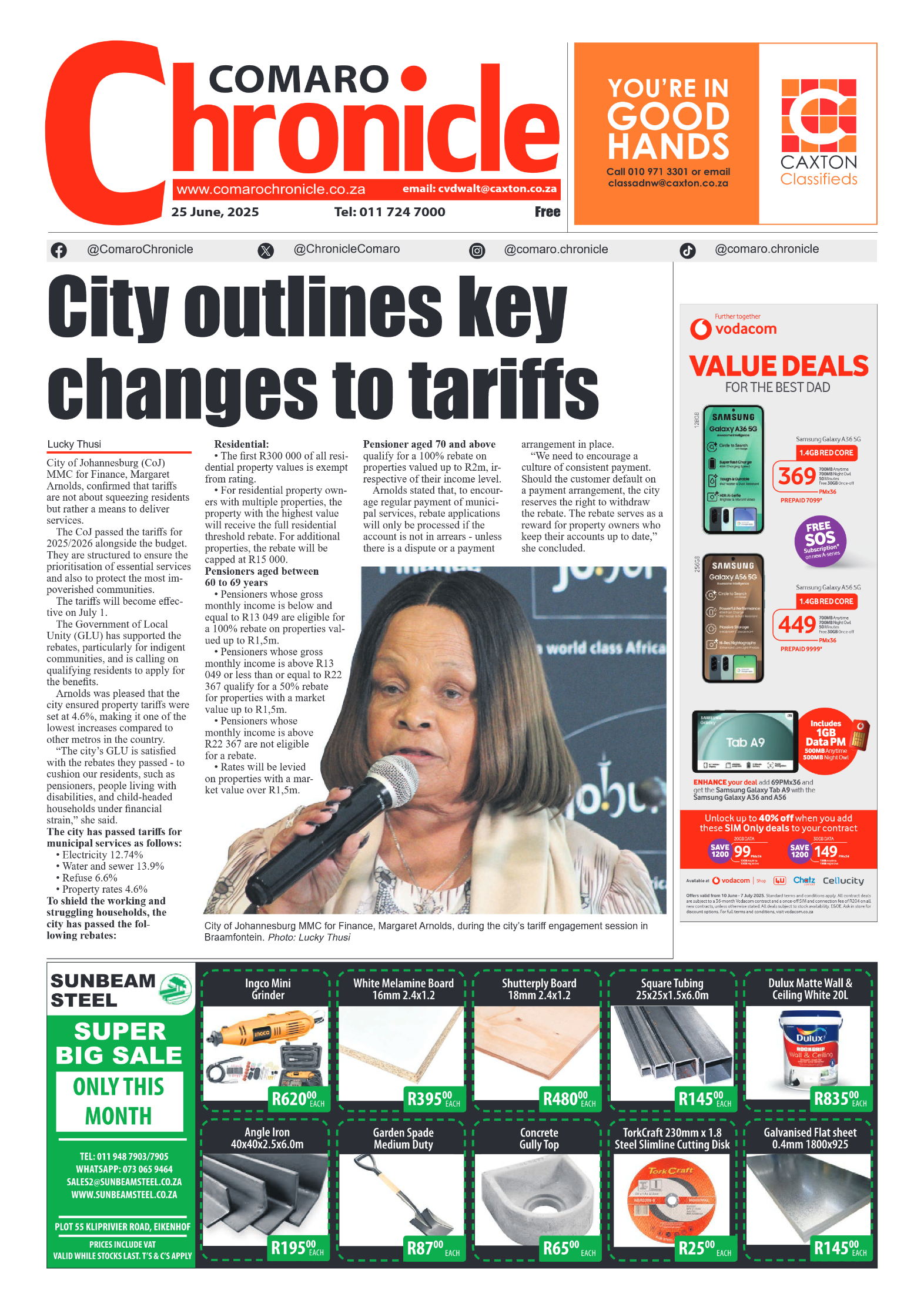 Comaro Chronicle 25 June 2025 page 1