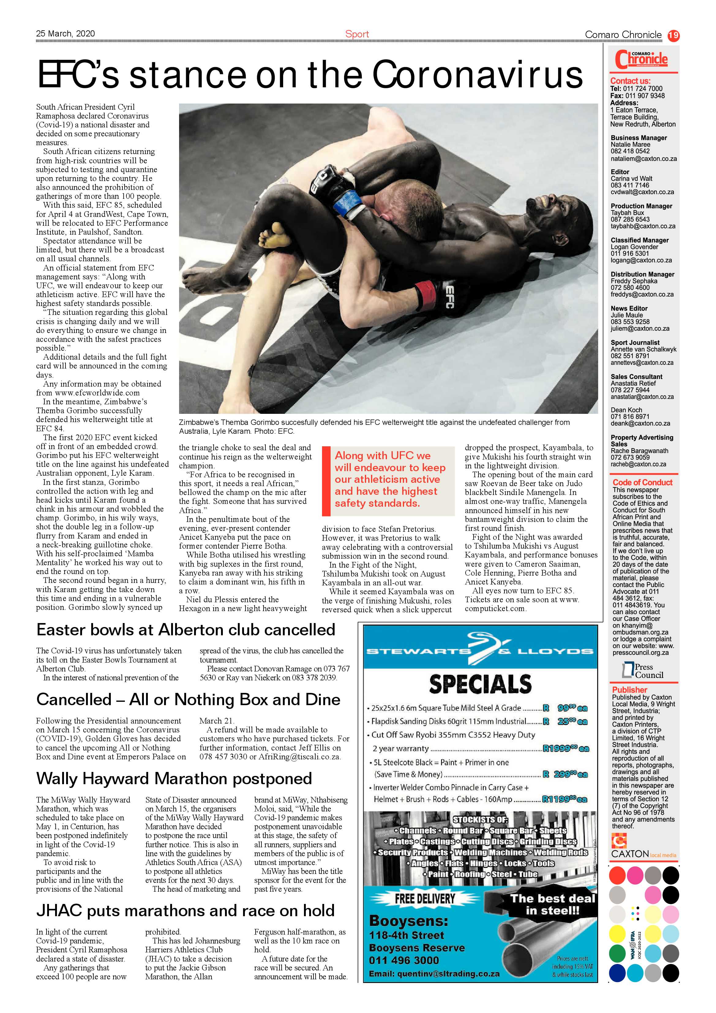 Comaro Chronicle 25 March 2020 page 19