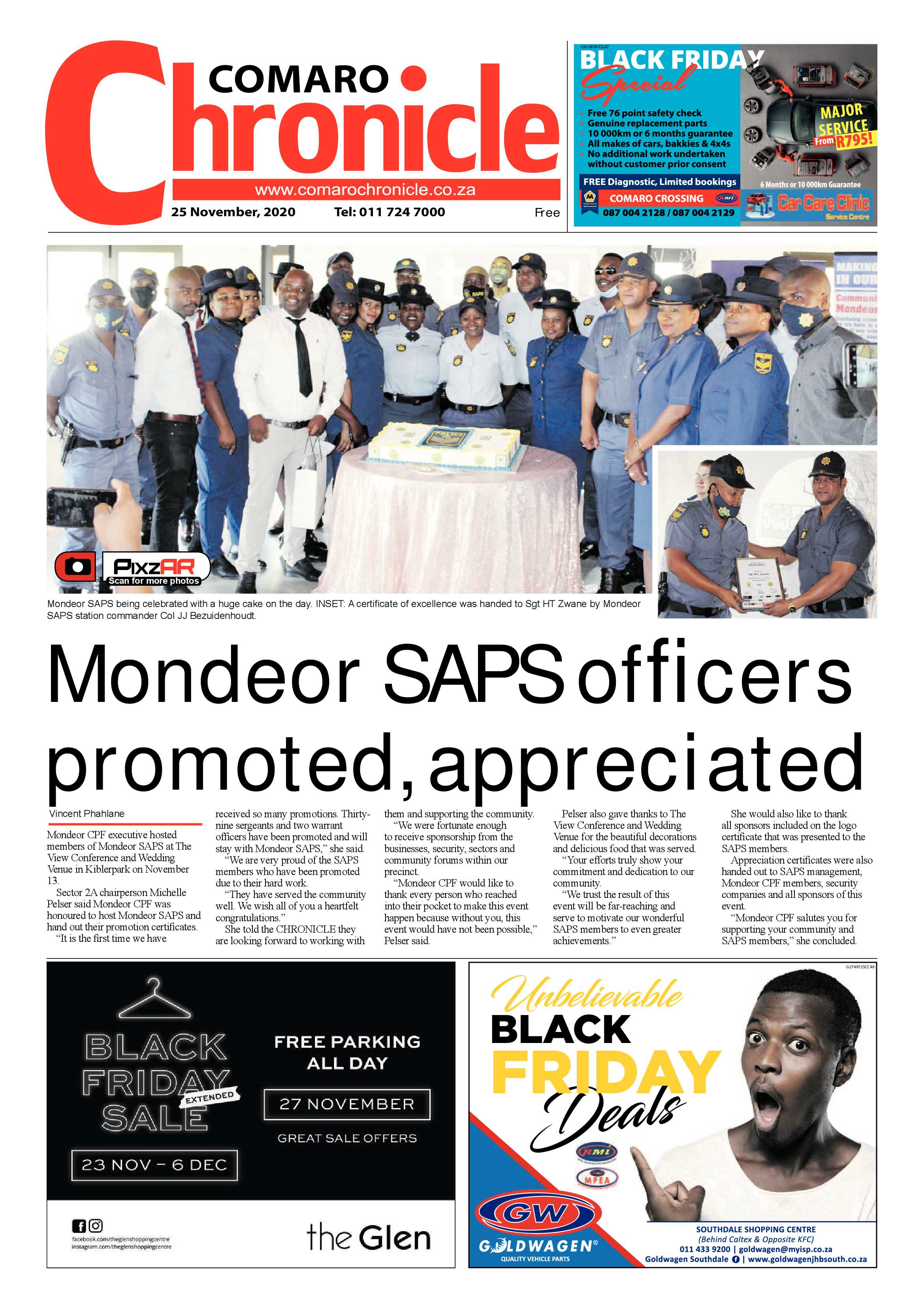 Comaro Chronicle 25 November  2020 page 1