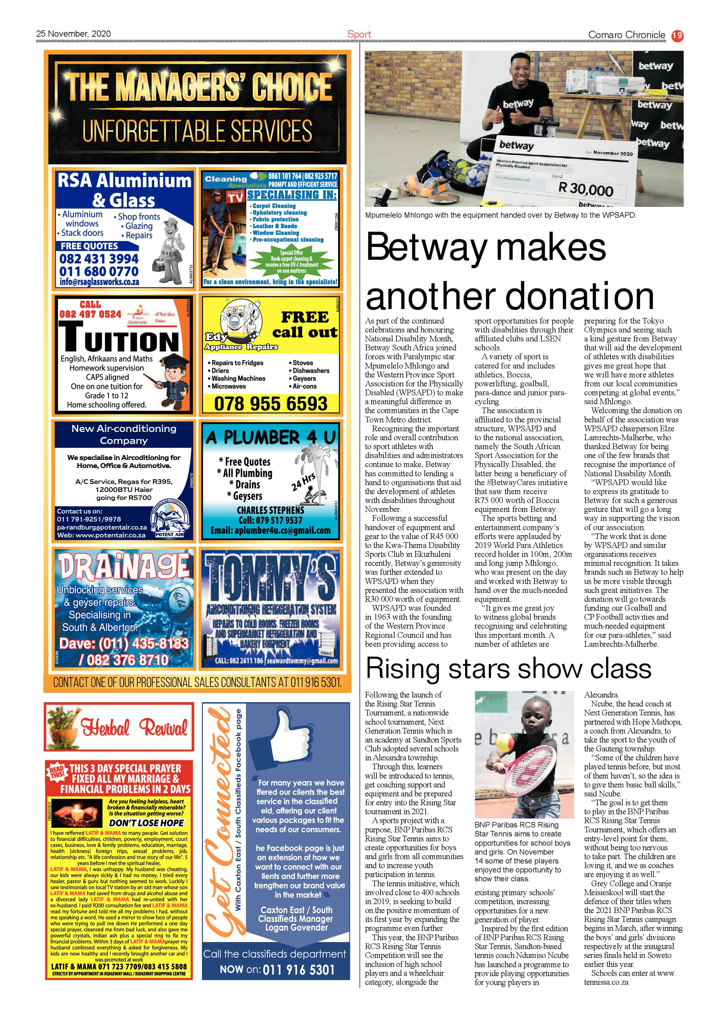 Comaro Chronicle 25 November  2020 page 19