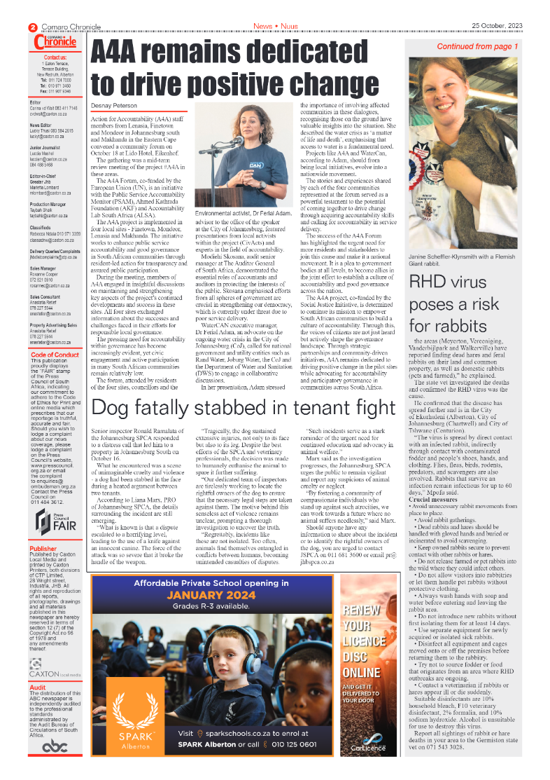 Comaro Chronicle 25 October 2023 page 2