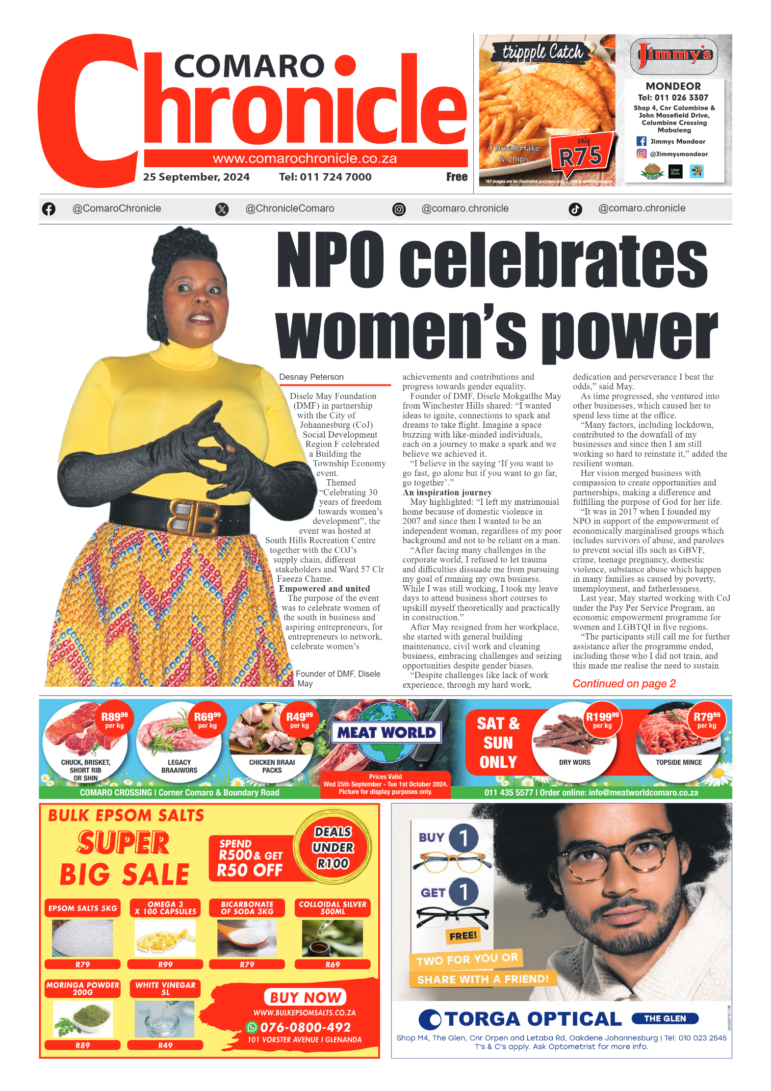 Comaro Chronicle 25 September 2024 page 1