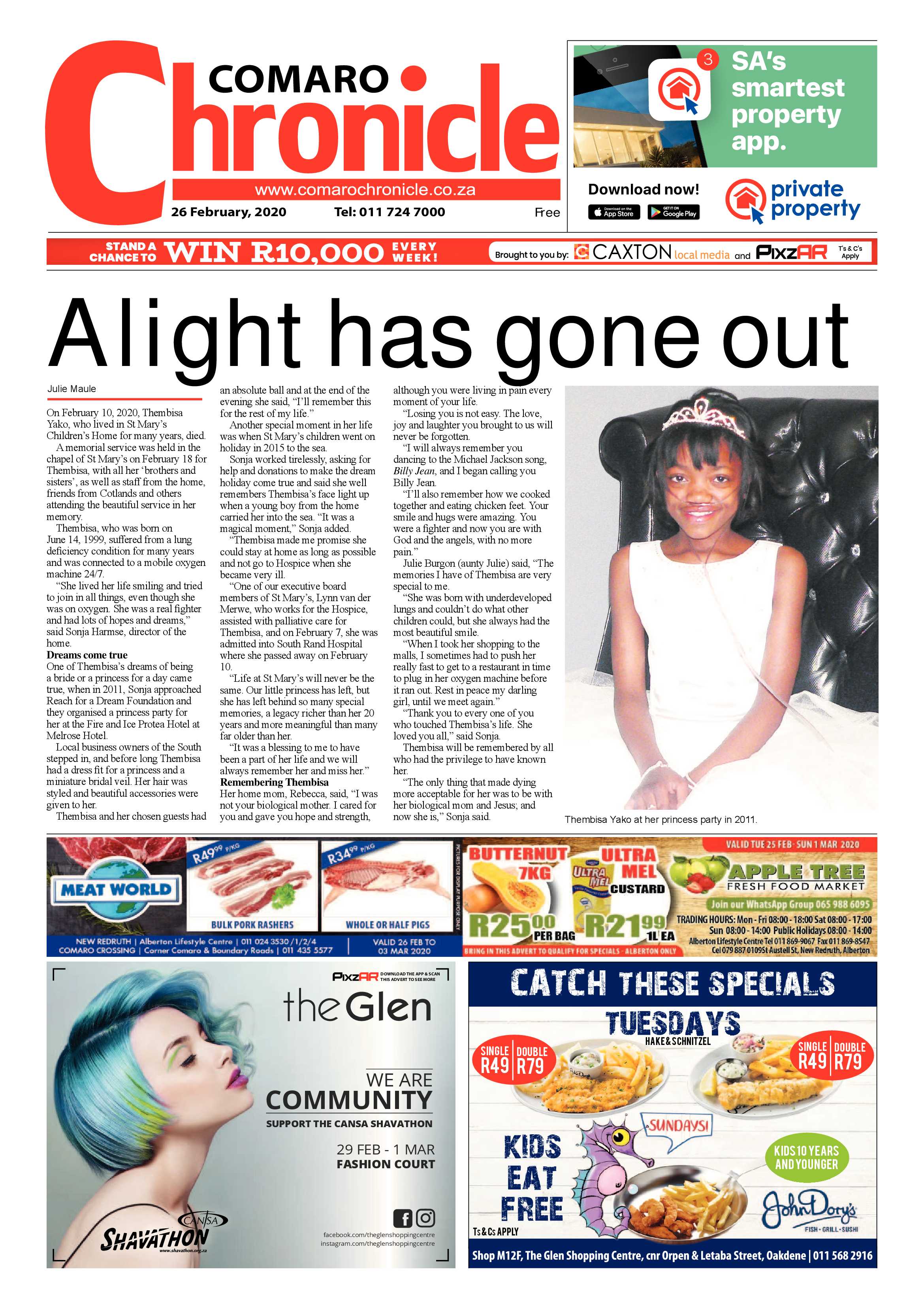 Comaro Chronicle 26 February 2020 page 1