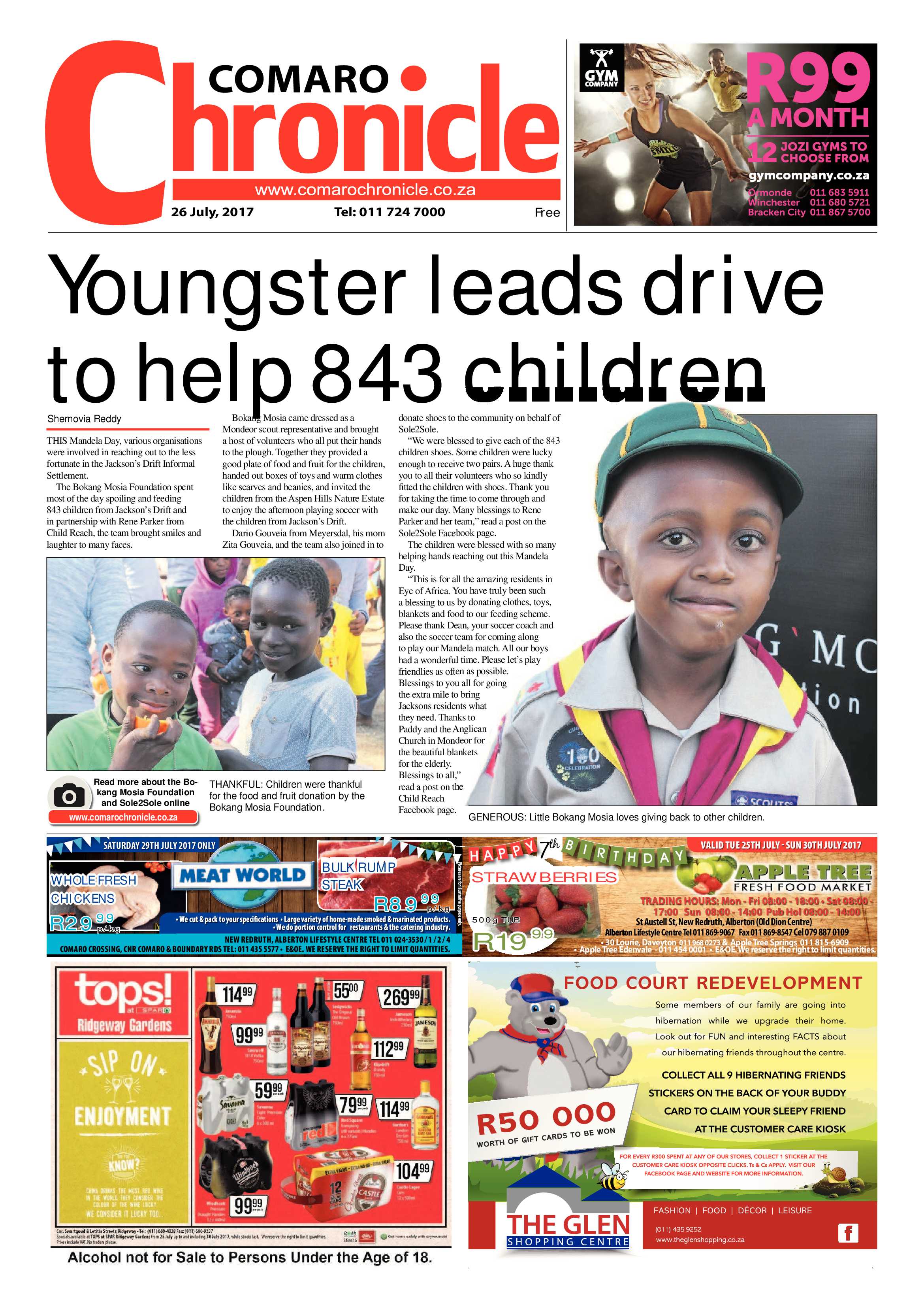 Comaro Chronicle 26 July 2017 page 1