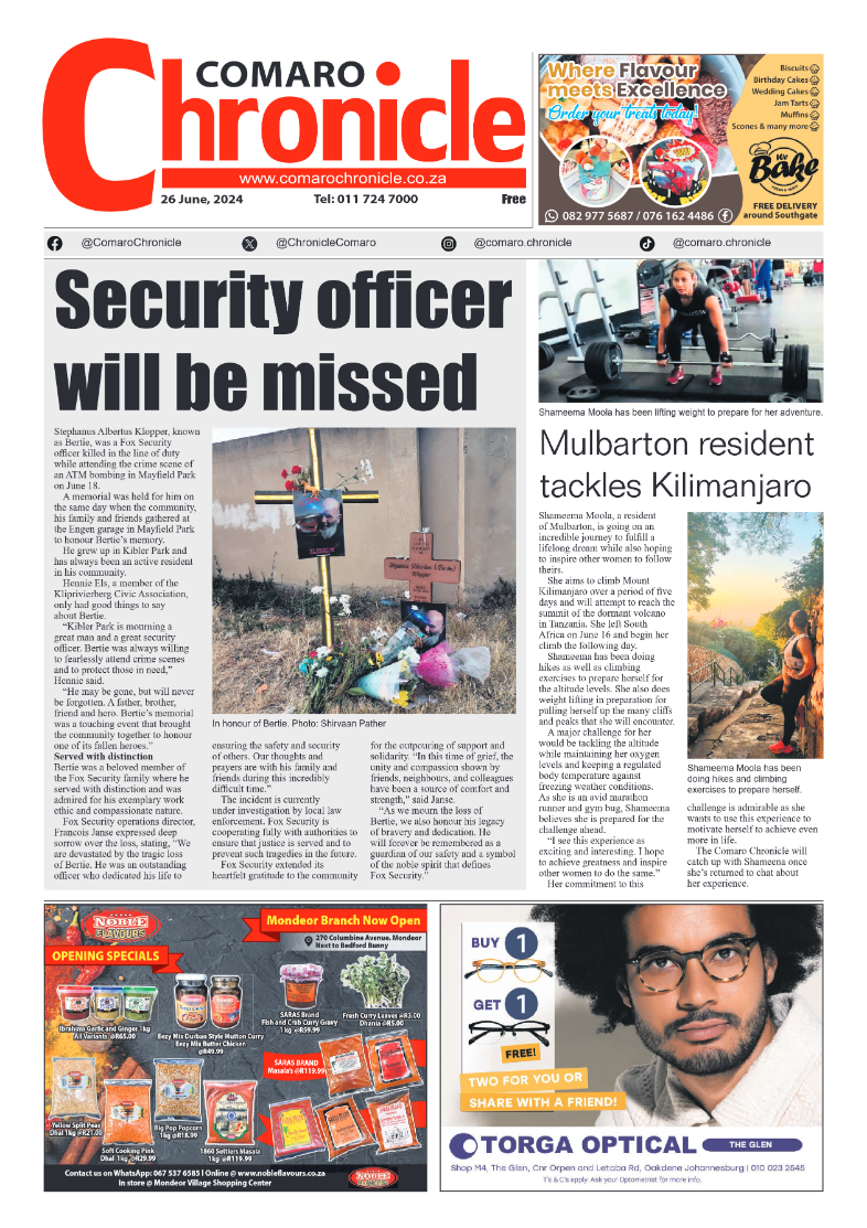 Comaro Chronicle 26 June 2024 page 1