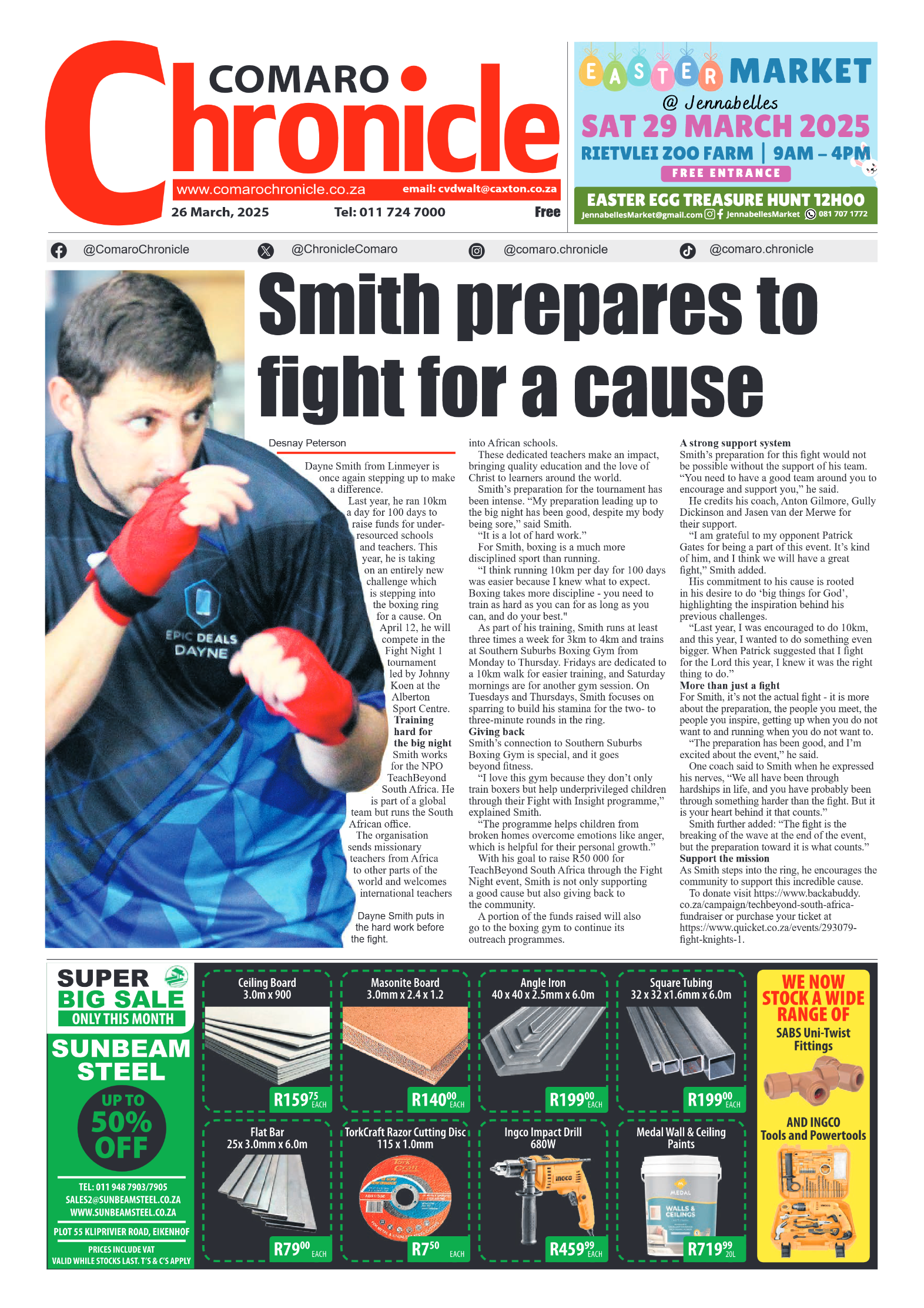 Comaro Chronicle 26 March 2025 page 1