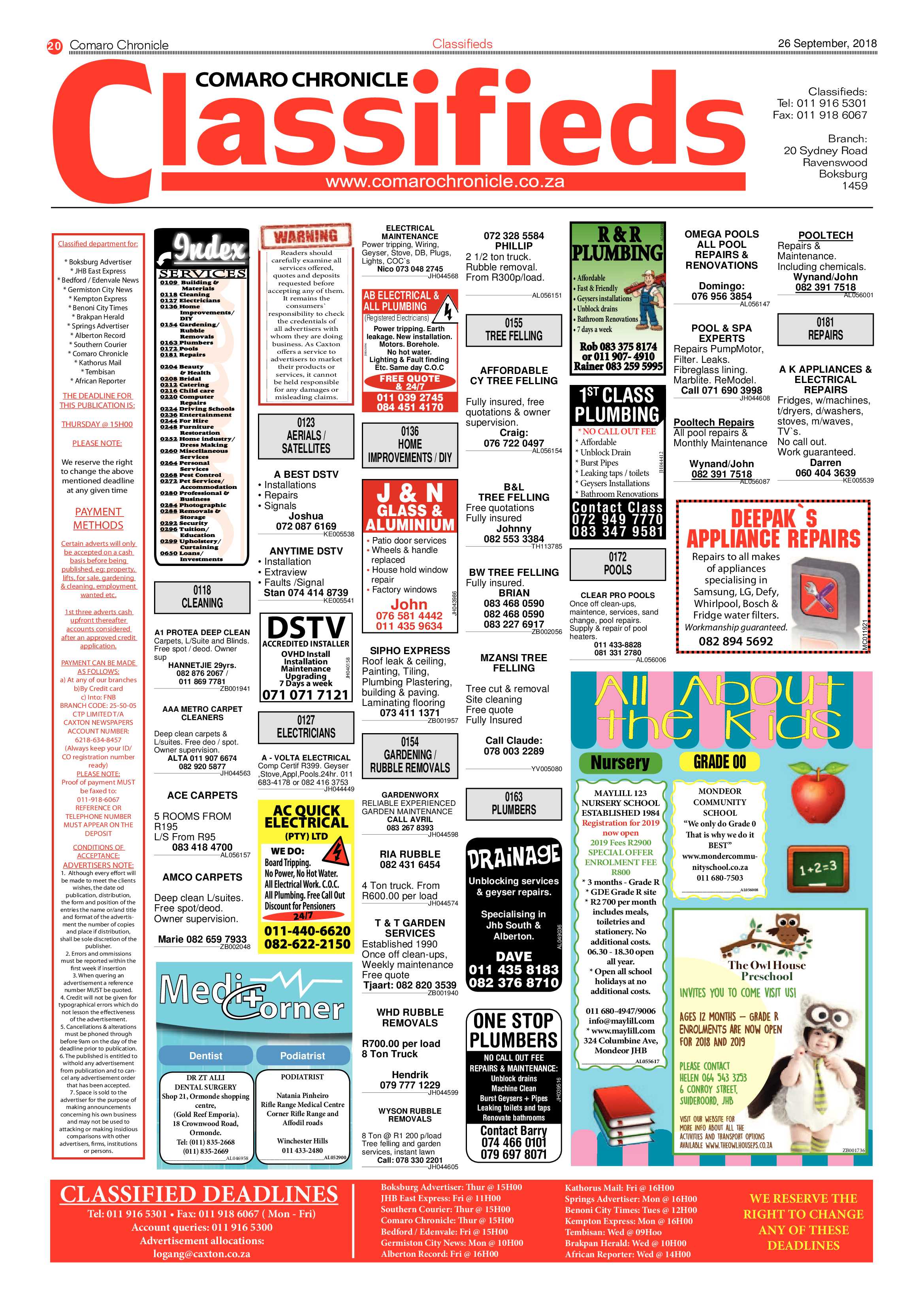 Comaro Chronicle 26 September 2018 page 20