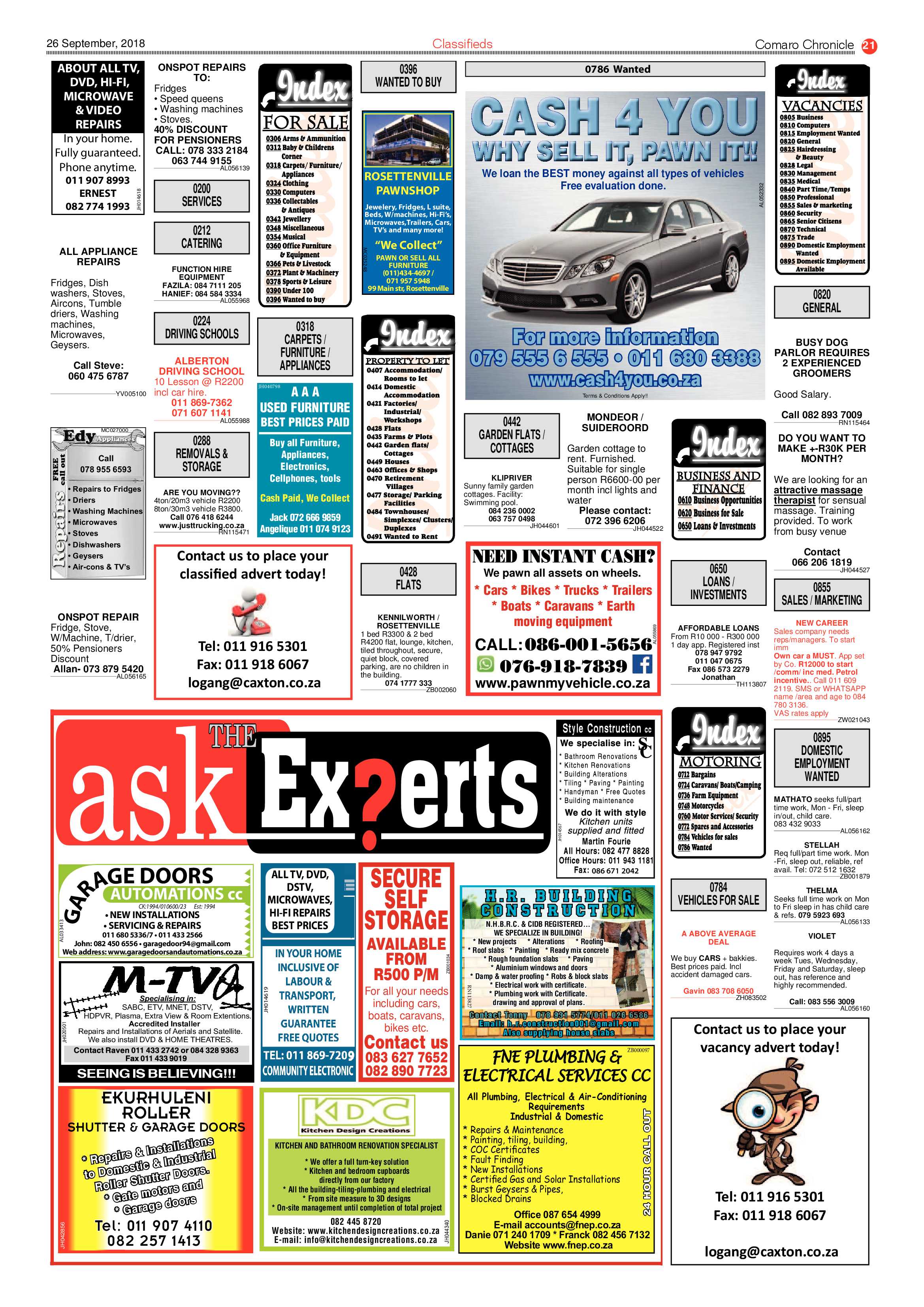 Comaro Chronicle 26 September 2018 page 21