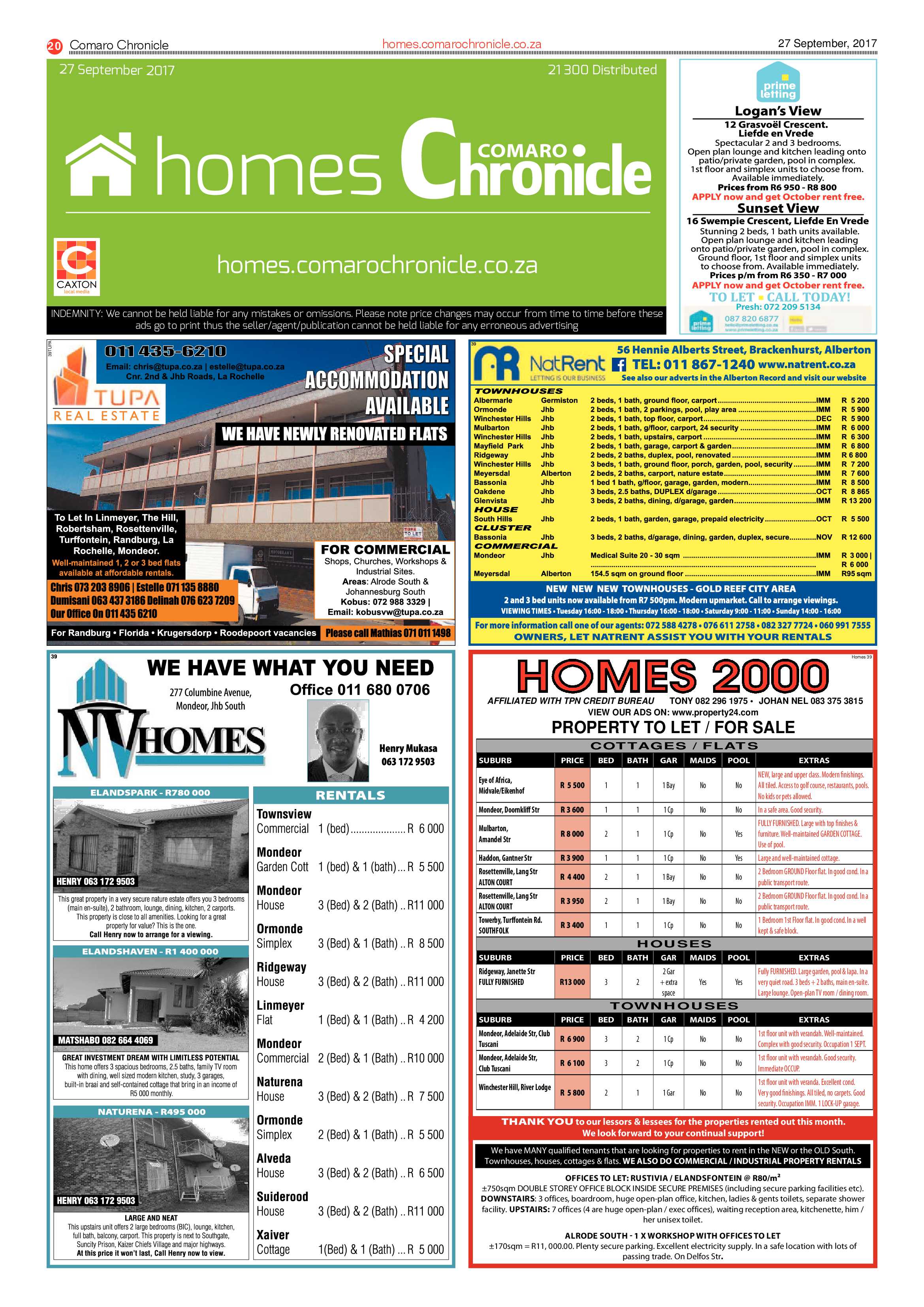 Comaro Chronicle 27 September 2017 page 20