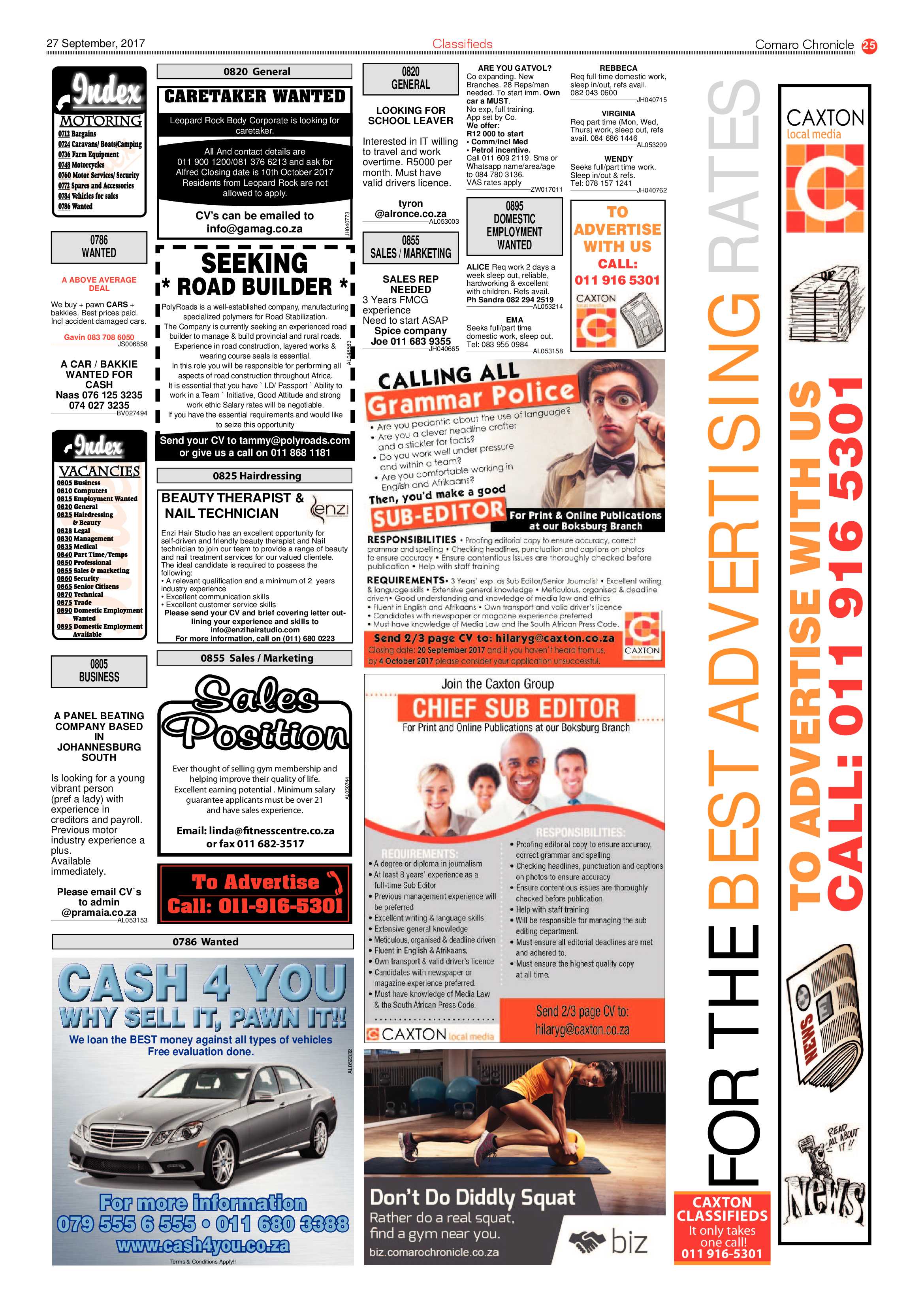 Comaro Chronicle 27 September 2017 page 25