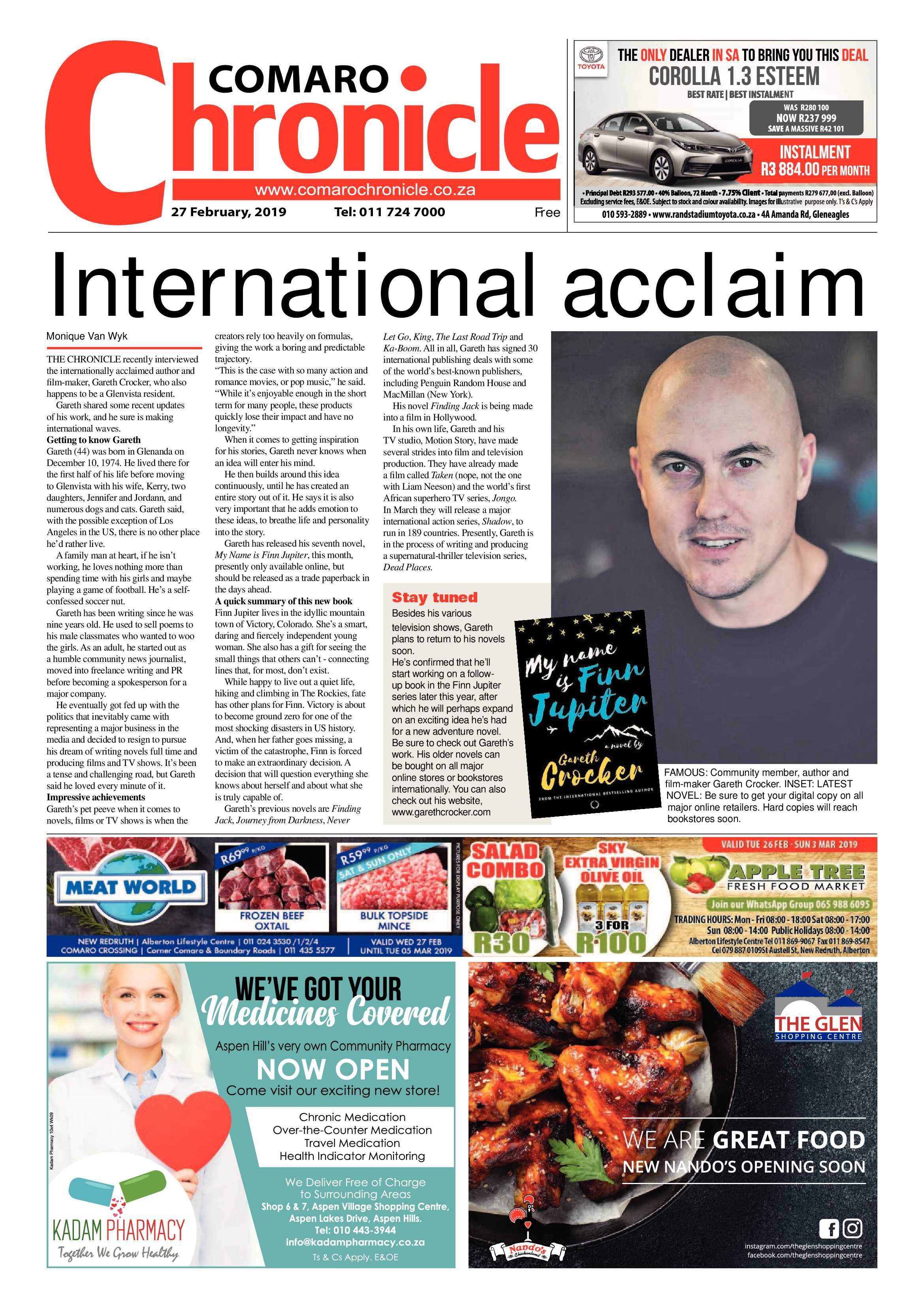 Comaro Chronicle 27 February 2019 page 1