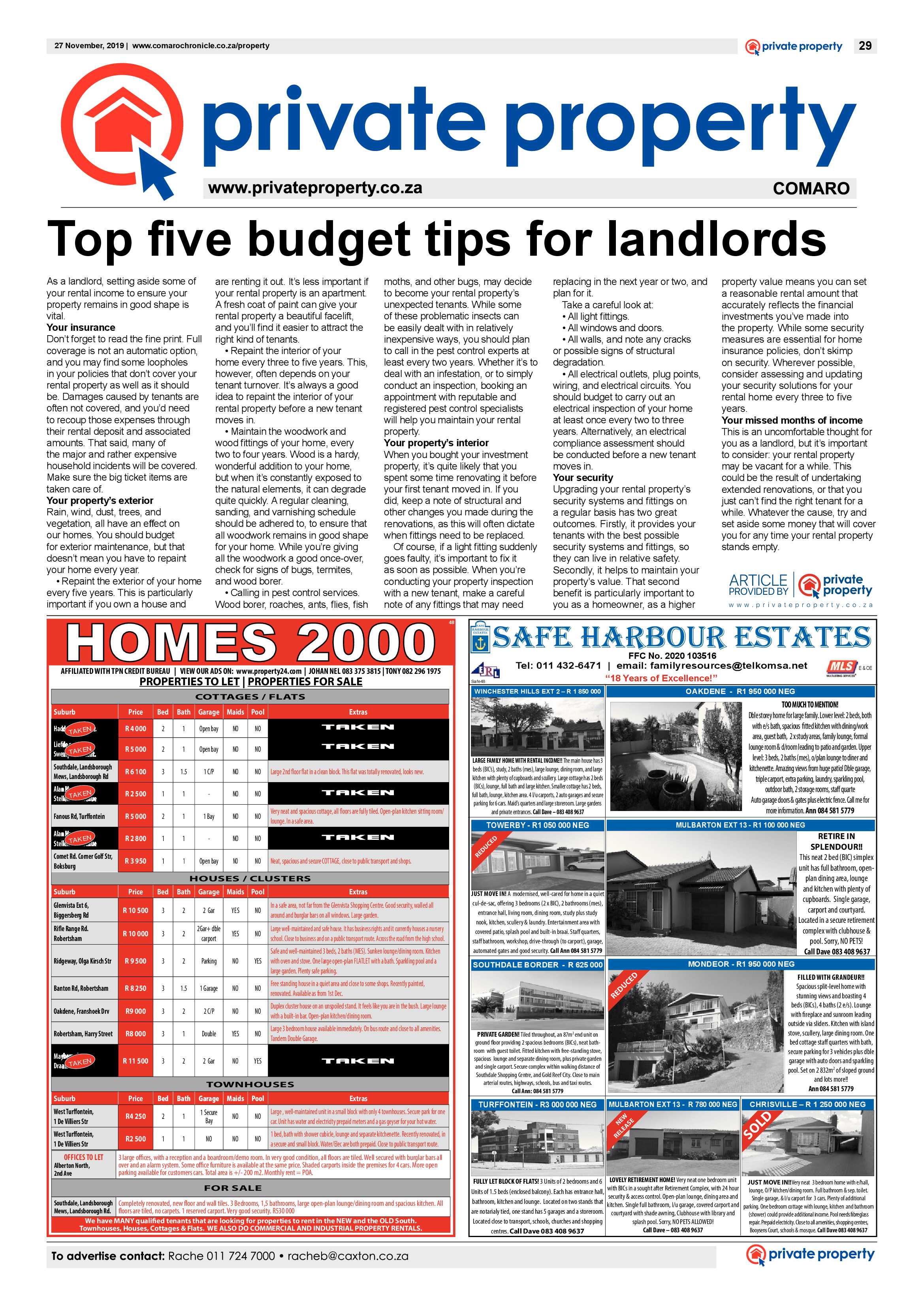 Comaro Chronicle 27 November 2019 page 29