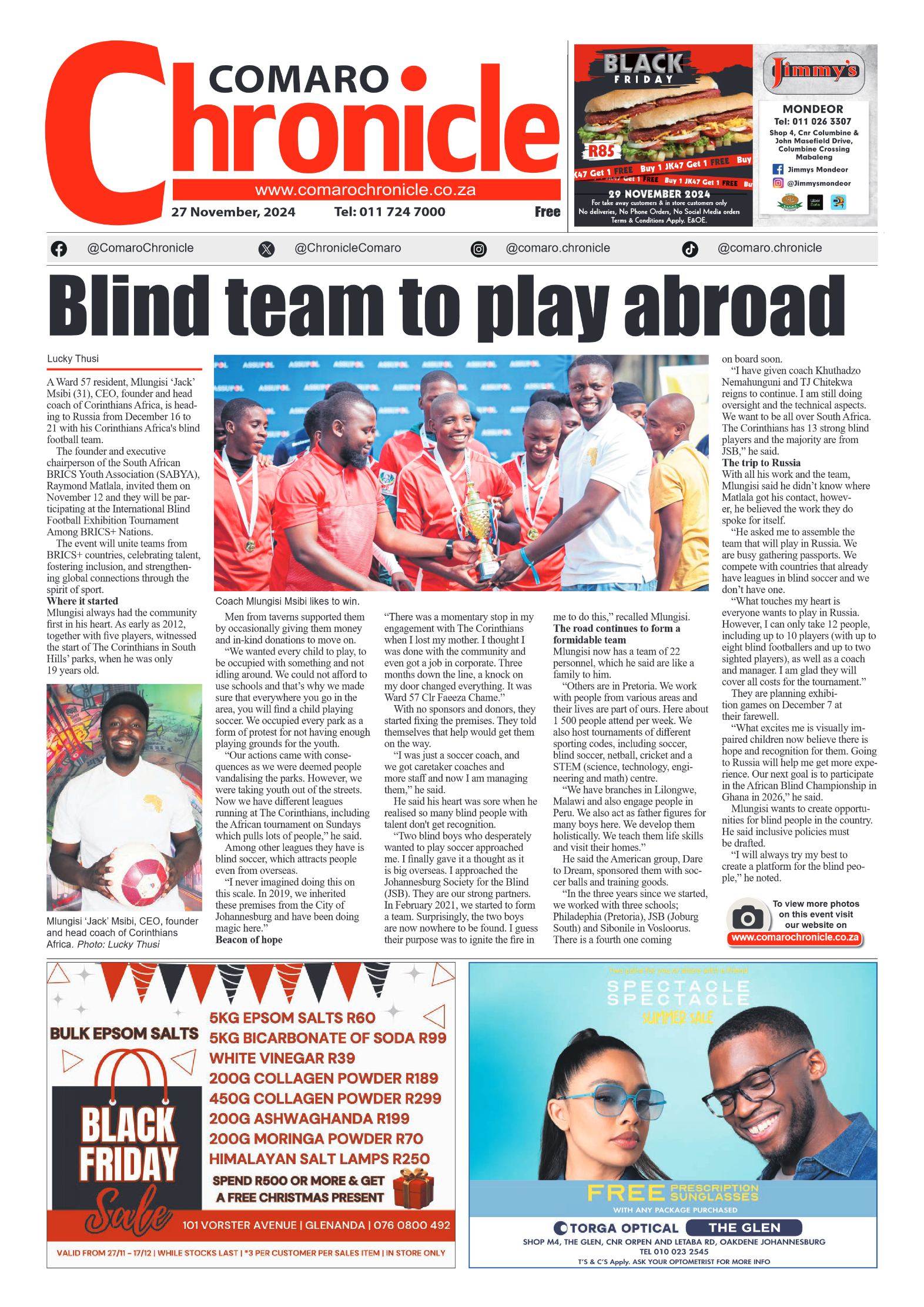 Comaro Chronicle 27 Novemberr 2024 page 1