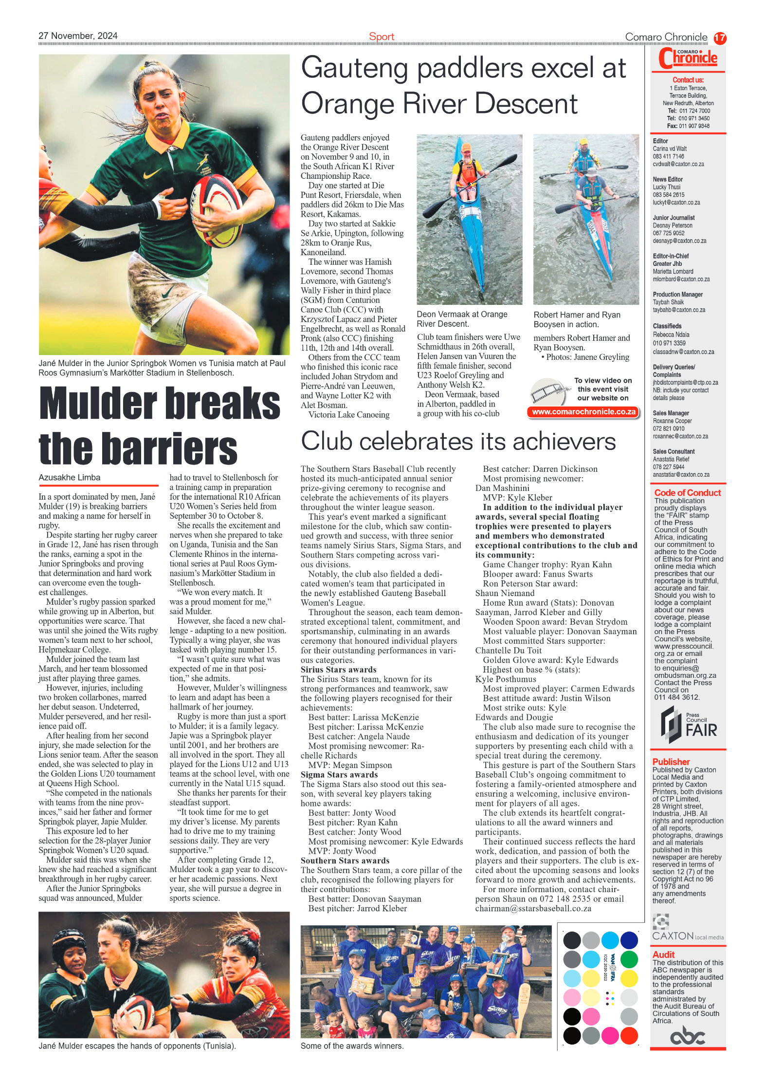 Comaro Chronicle 27 Novemberr 2024 page 19