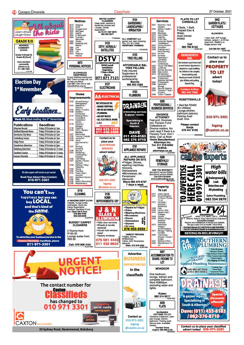 Comaro Chronicle 27 October 2021 page 20