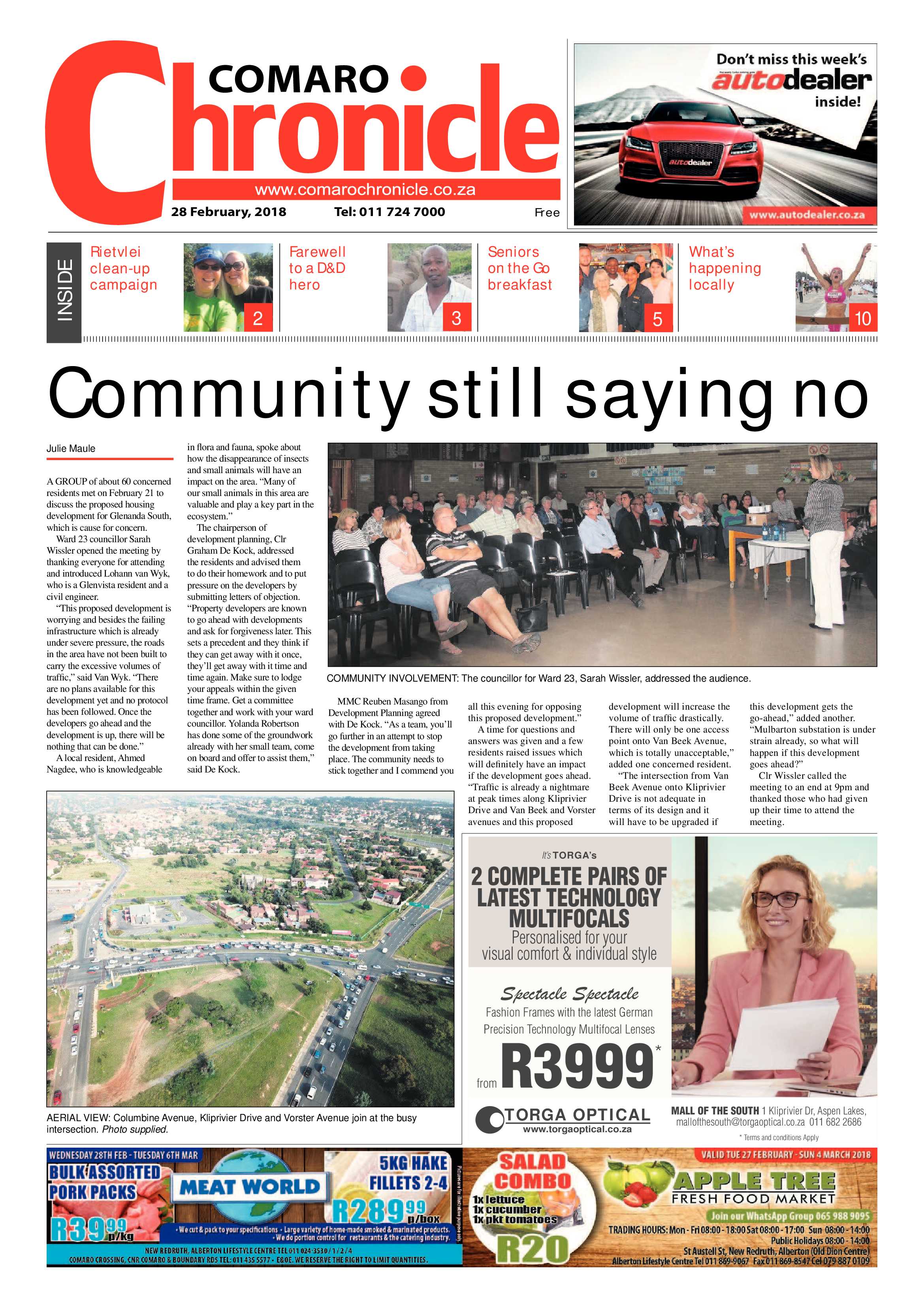 Comaro Chronicle 28 February 2018 page 1