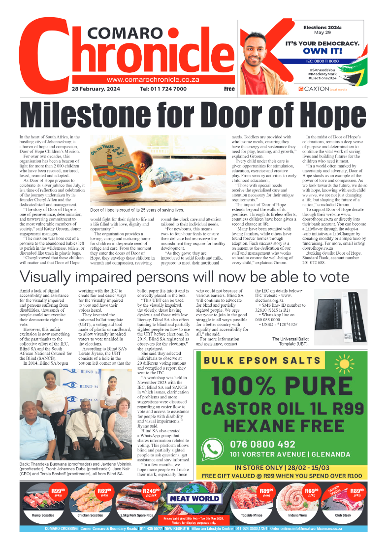 Comaro Chronicle 28 February 2024 page 1