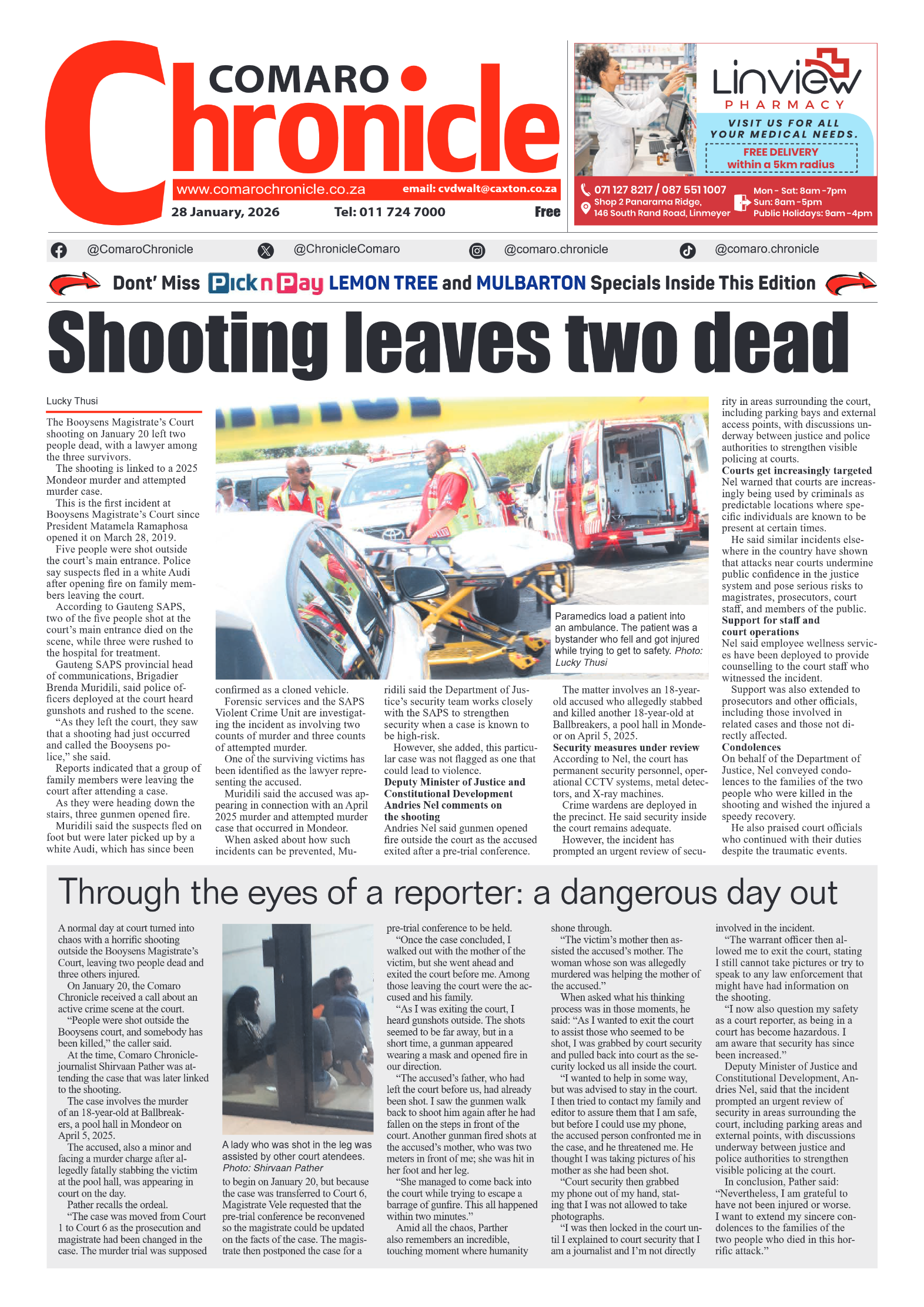 Comaro Chronicle 28 January 2026 page 1